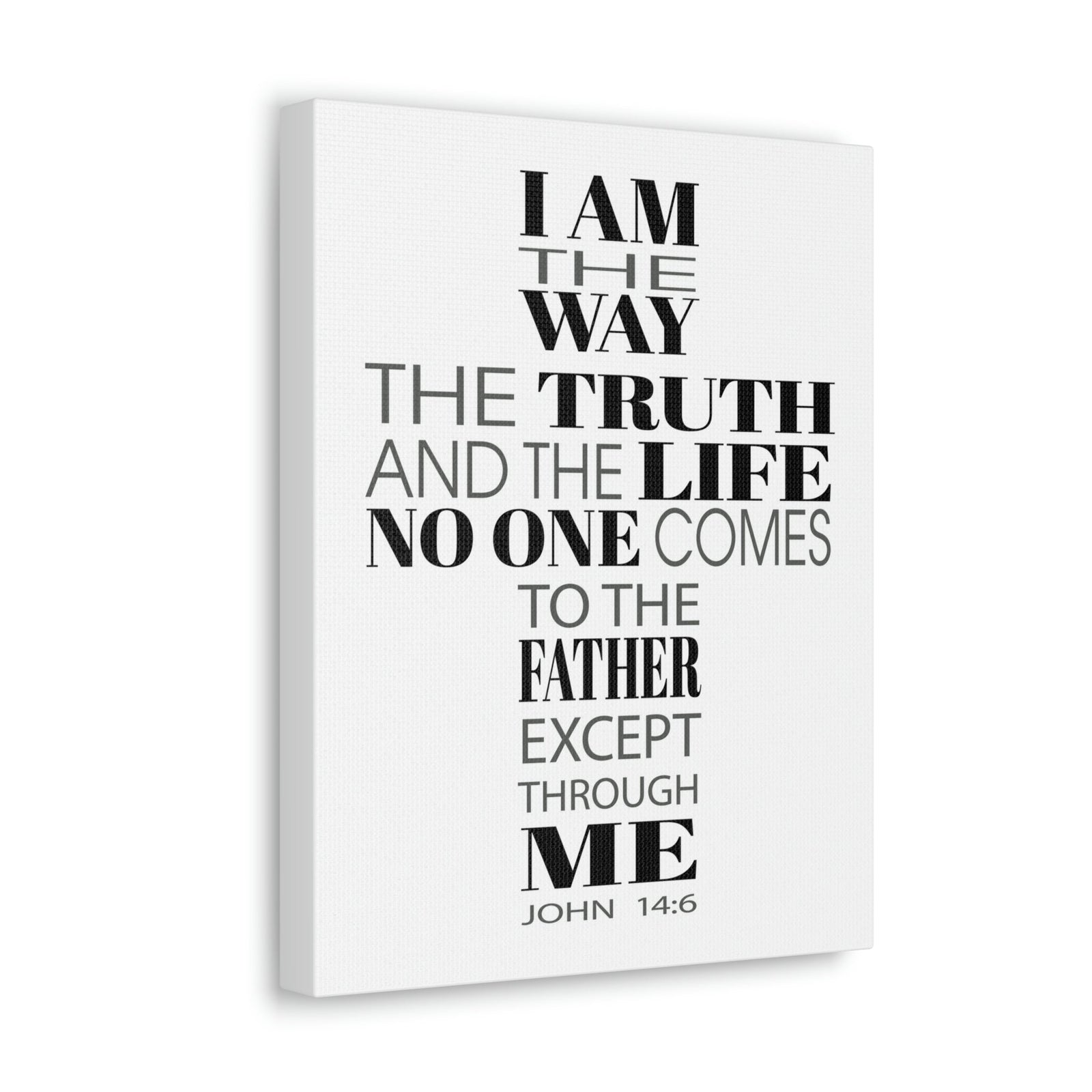 Scripture Walls I Am The Way The Truth And The Life John 14:6 Cross Words Bible Verse Canvas Christian Wall Art Ready To Hang Unframed-Express Your Love Gifts