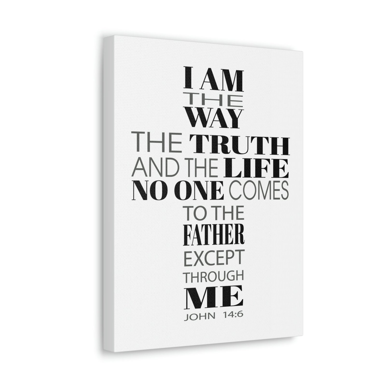 Scripture Walls I Am The Way The Truth And The Life John 14:6 Cross Words Bible Verse Canvas Christian Wall Art Ready To Hang Unframed-Express Your Love Gifts