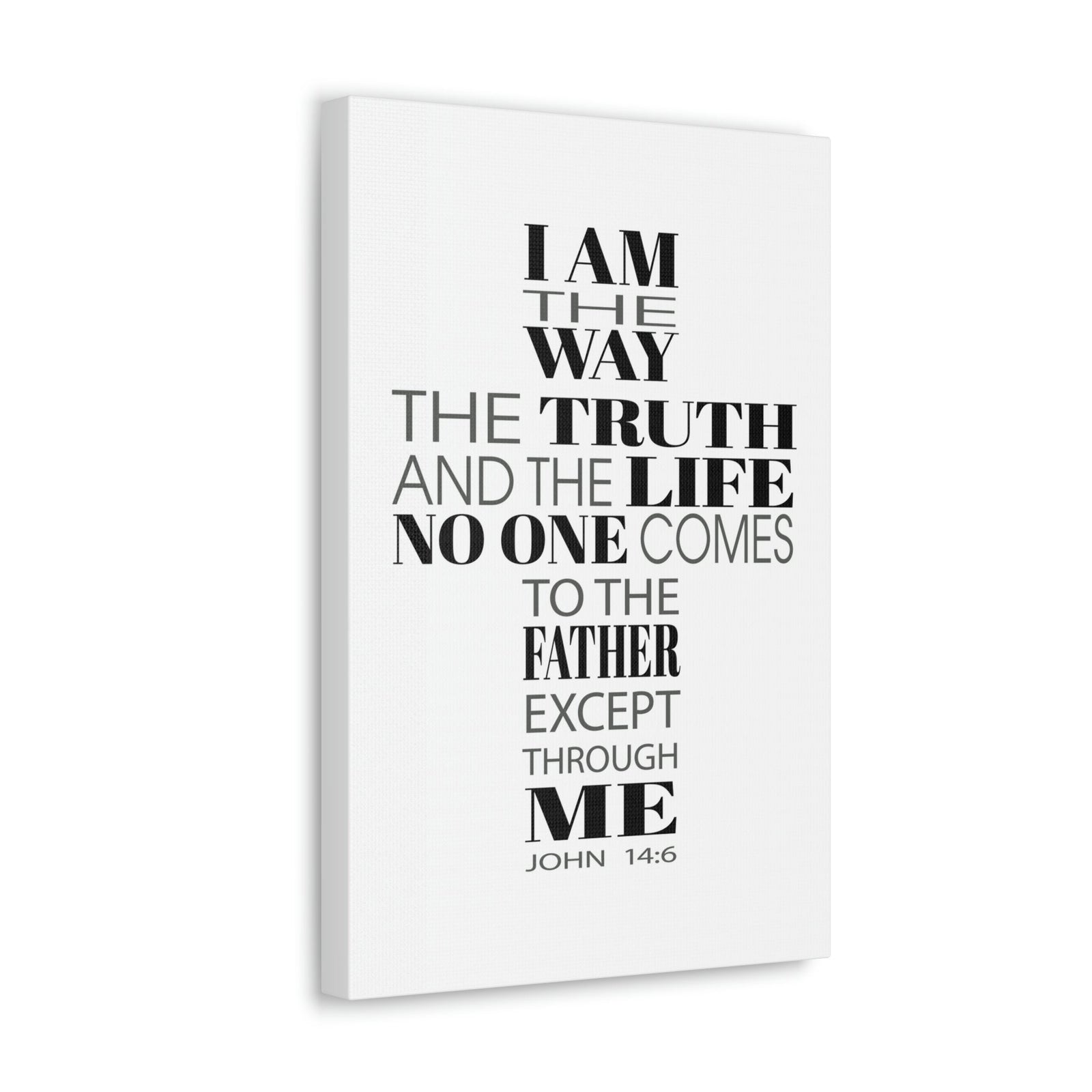 Scripture Walls I Am The Way The Truth And The Life John 14:6 Cross Words Bible Verse Canvas Christian Wall Art Ready To Hang Unframed-Express Your Love Gifts