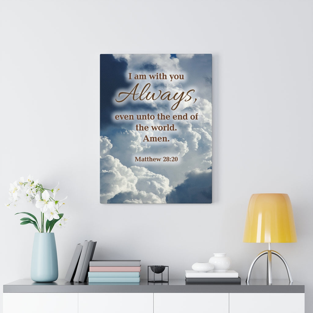 Scripture Walls I Am With You Always Matthew 28:20 Christian Home Decor Bible Art Unframed-Express Your Love Gifts