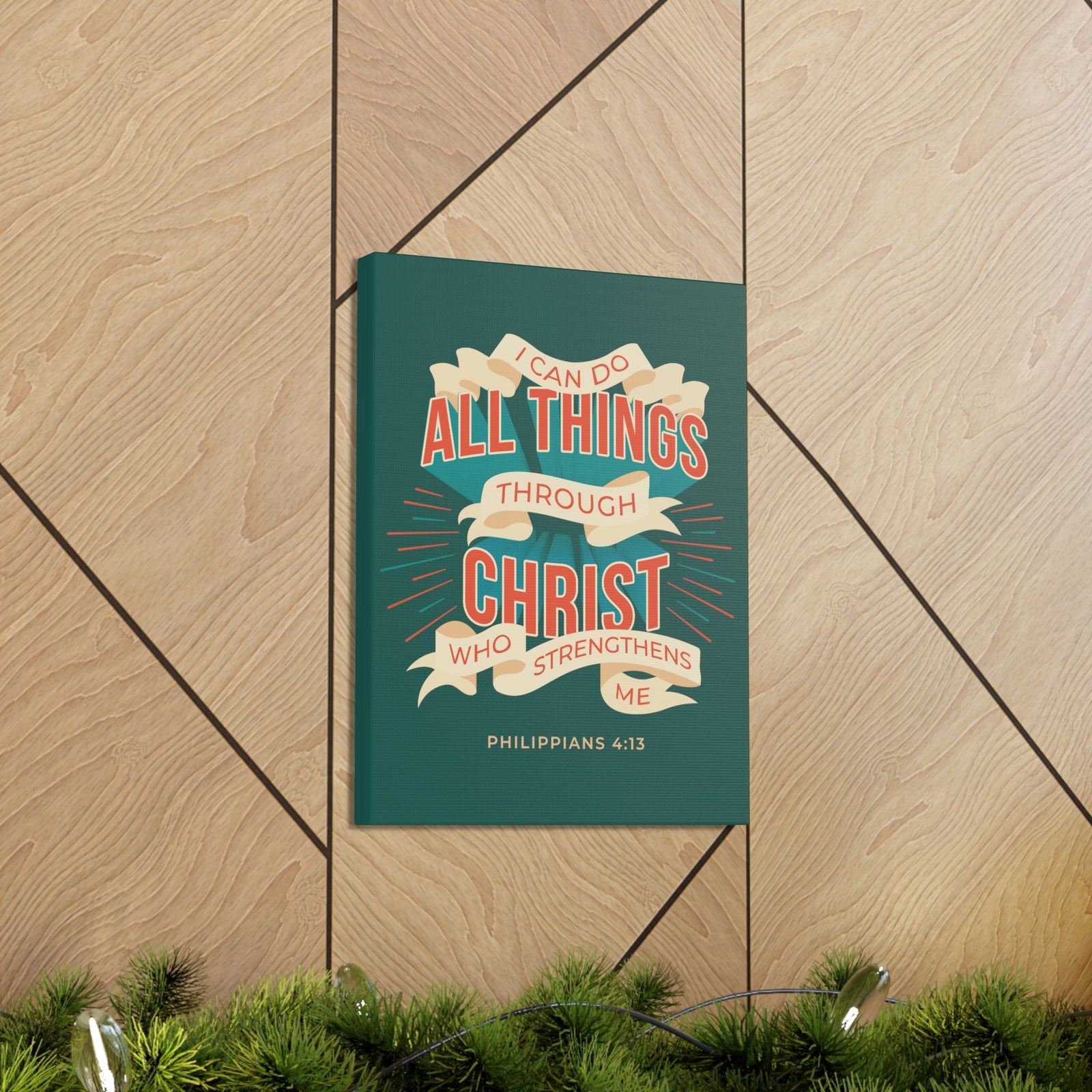 Scripture Walls I Can Do All Things Philippians 4:13 Banner Bible Verse Canvas Christian Wall Art Ready to Hang Unframed-Express Your Love Gifts