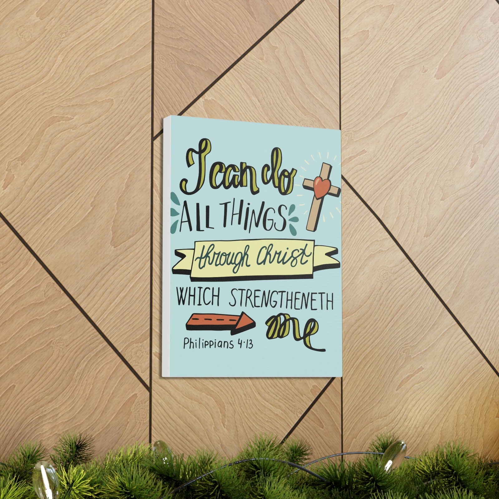 Scripture Walls I Can Do All Things Philippians 4:13 Colored Bible Verse Canvas Christian Wall Art Ready To Hang Unframed-Express Your Love Gifts