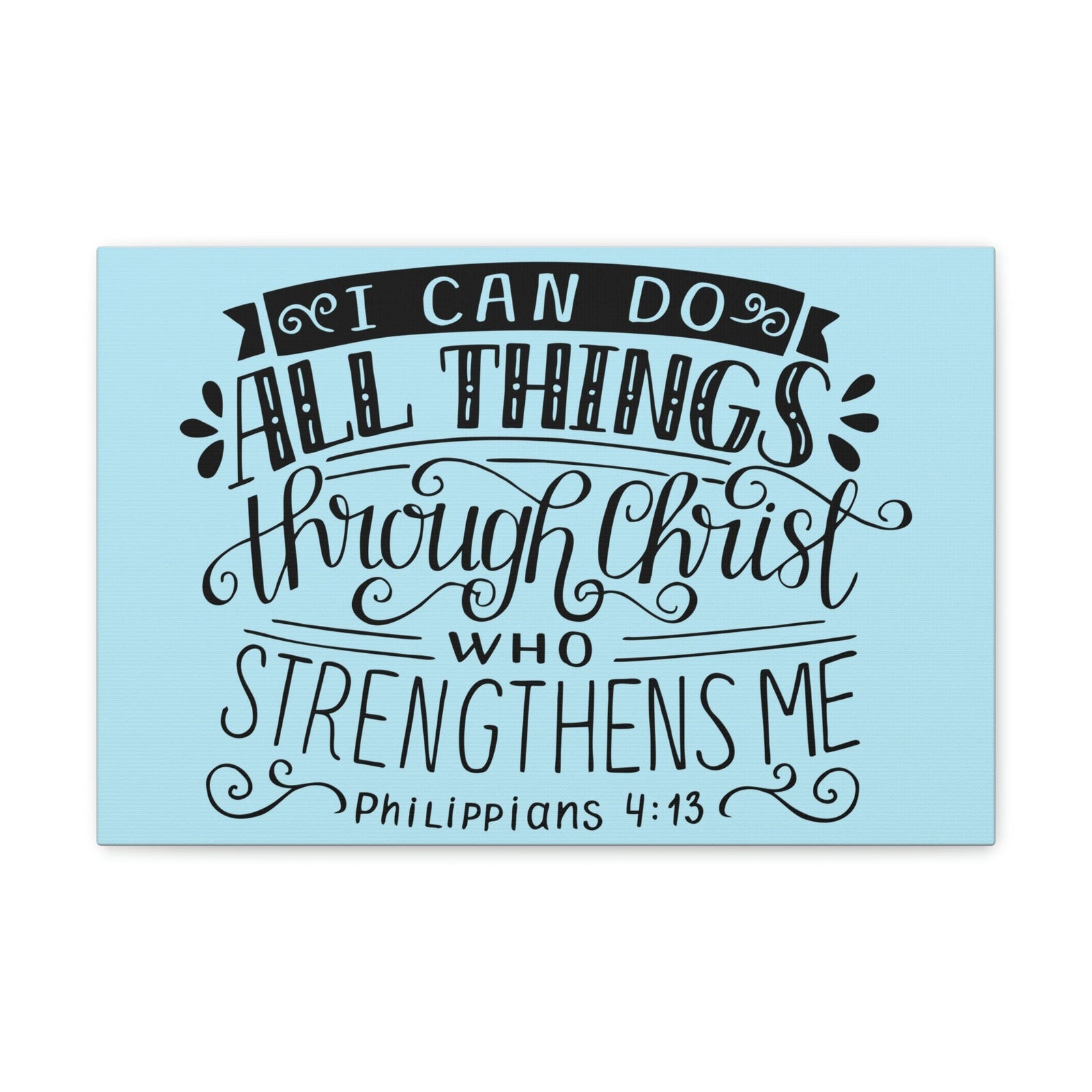 Scripture Walls I Can Do All Things Philippians 4:13 Sky Blue Christian Wall Art Bible Verse Print Ready To Hang Unframed-Express Your Love Gifts