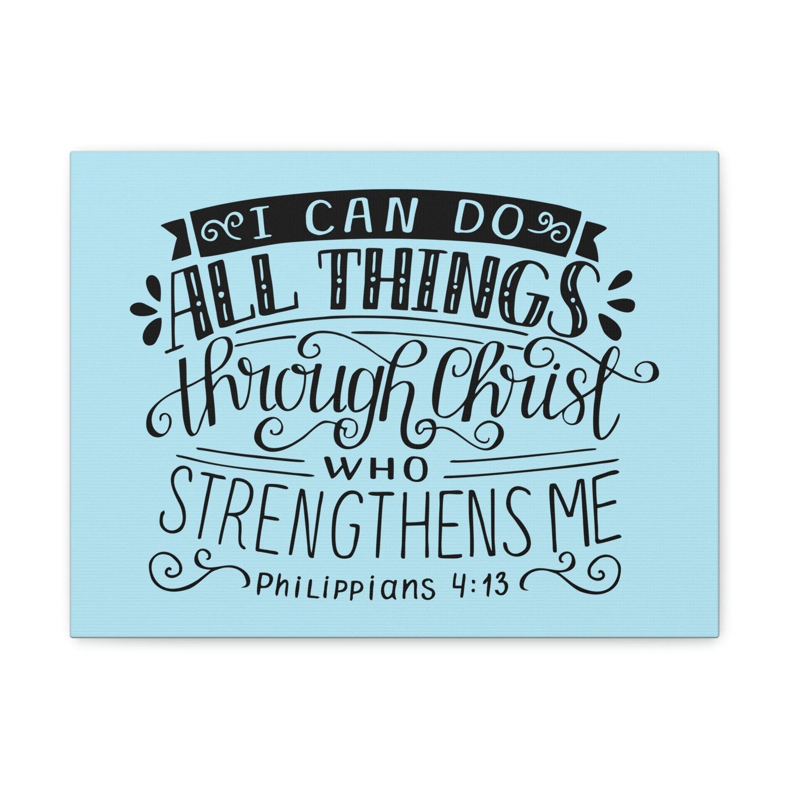 Scripture Walls I Can Do All Things Philippians 4:13 Sky Blue Christian Wall Art Bible Verse Print Ready To Hang Unframed-Express Your Love Gifts