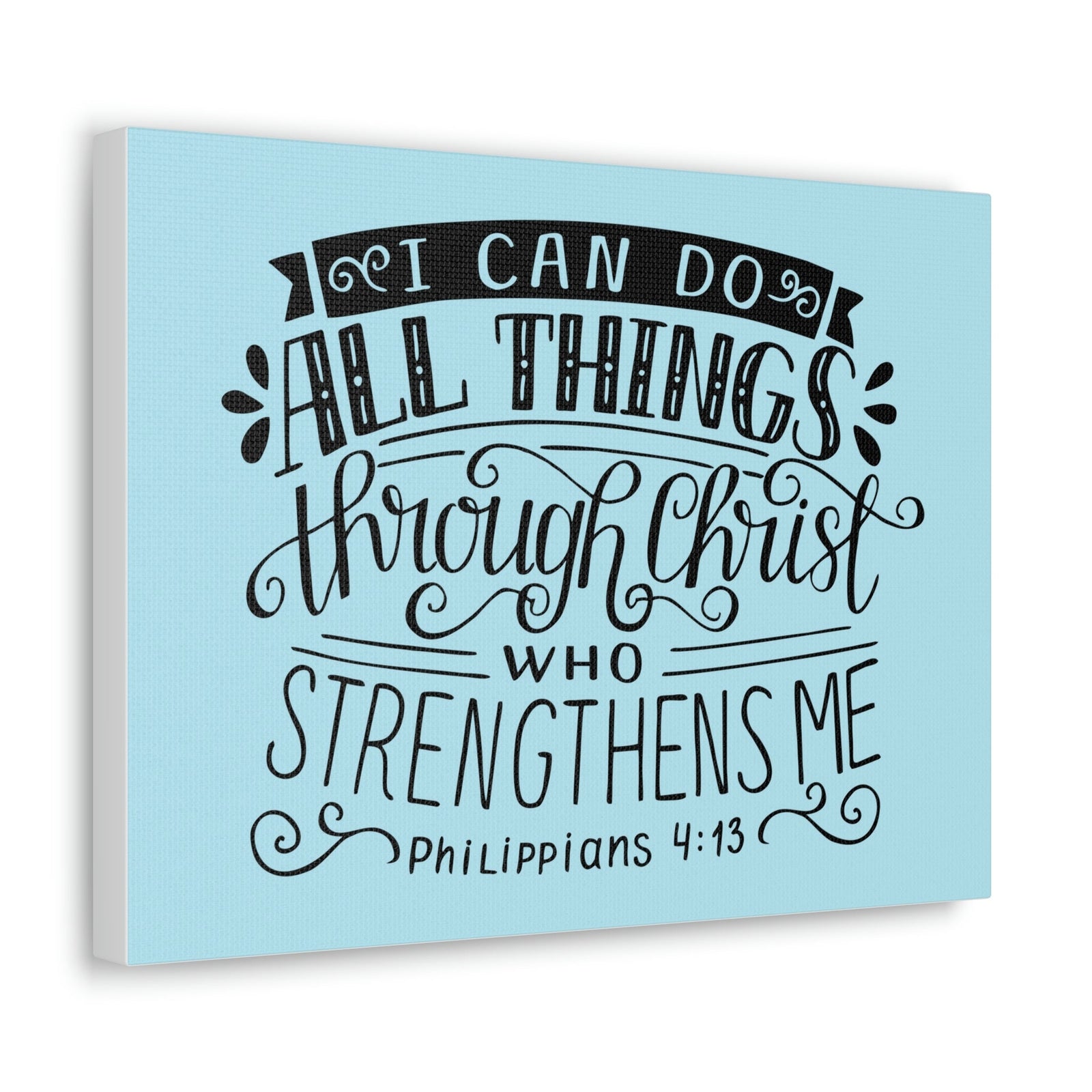 Scripture Walls I Can Do All Things Philippians 4:13 Sky Blue Christian Wall Art Bible Verse Print Ready To Hang Unframed-Express Your Love Gifts