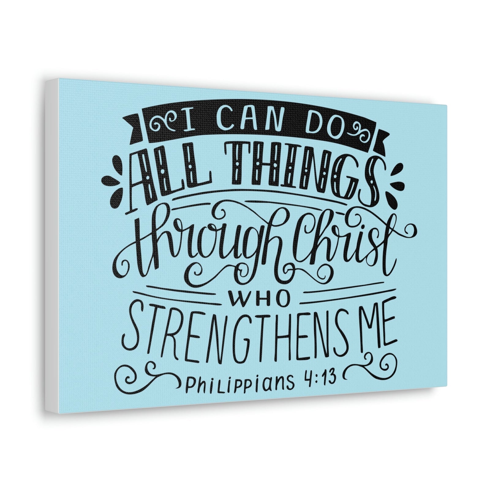 Scripture Walls I Can Do All Things Philippians 4:13 Sky Blue Christian Wall Art Bible Verse Print Ready To Hang Unframed-Express Your Love Gifts