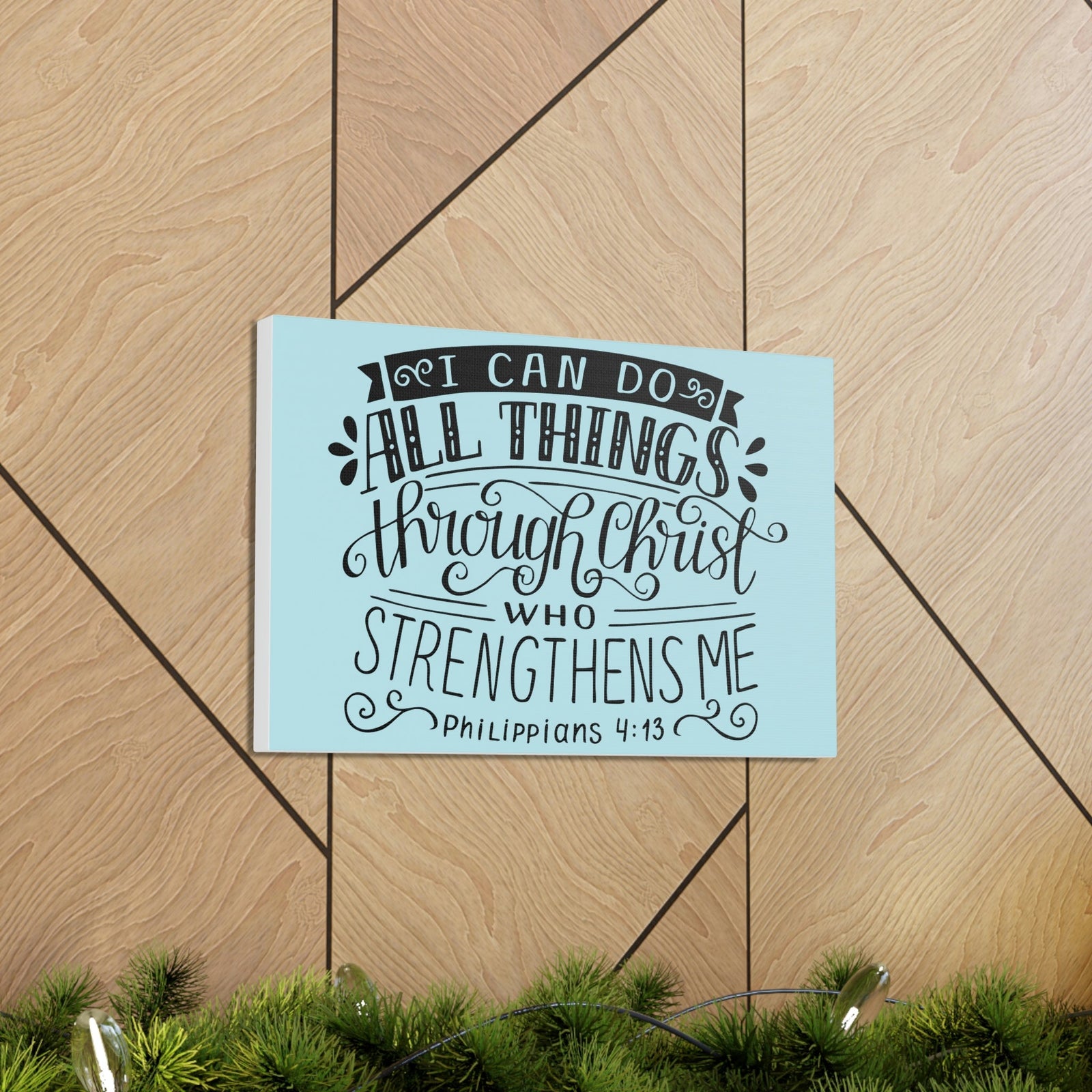 Scripture Walls I Can Do All Things Philippians 4:13 Sky Blue Christian Wall Art Bible Verse Print Ready To Hang Unframed-Express Your Love Gifts