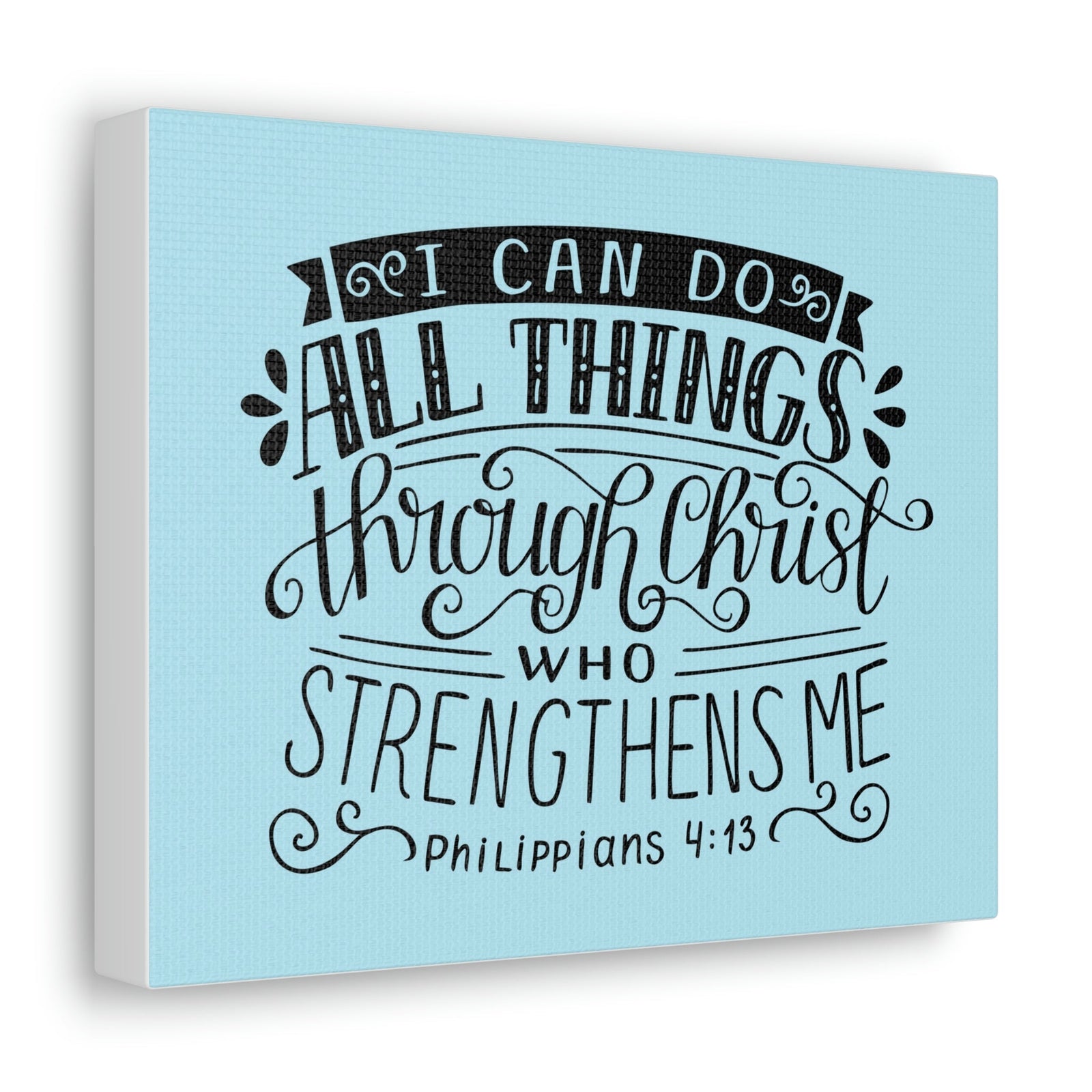 Scripture Walls I Can Do All Things Philippians 4:13 Sky Blue Christian Wall Art Bible Verse Print Ready To Hang Unframed-Express Your Love Gifts
