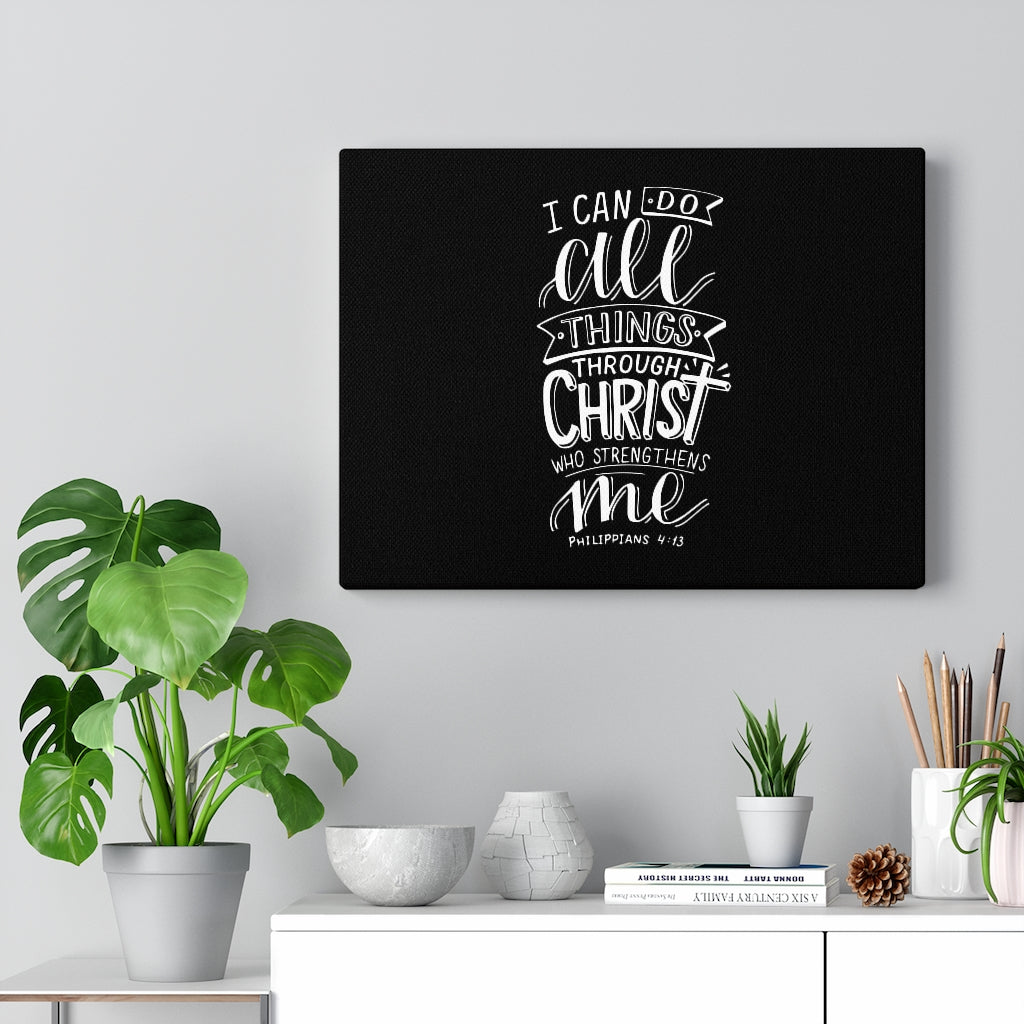 Scripture Walls I Can Do All Things Philippians 4:13 White Bible Verse Canvas Christian Wall Art Ready to Hang Unframed-Express Your Love Gifts