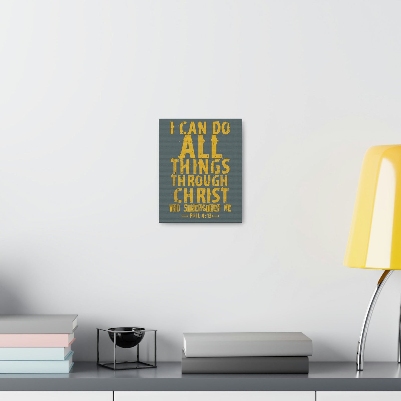 Scripture Walls I Can Do All Things Philippians 4:13 Yellow Bible Verse Canvas Christian Wall Art Ready To Hang Unframed-Express Your Love Gifts