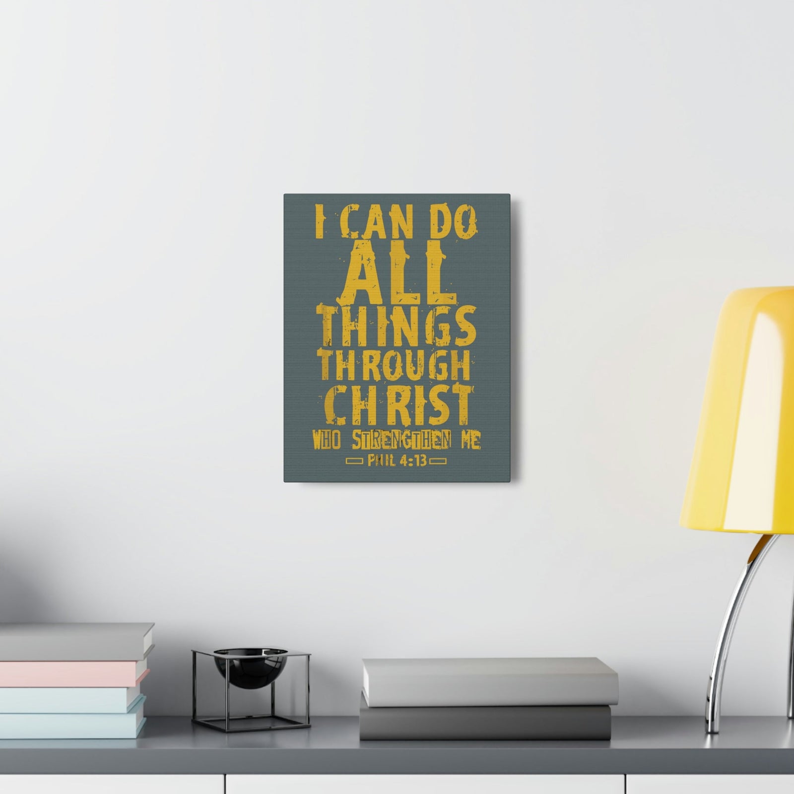 Scripture Walls I Can Do All Things Philippians 4:13 Yellow Bible Verse Canvas Christian Wall Art Ready To Hang Unframed-Express Your Love Gifts