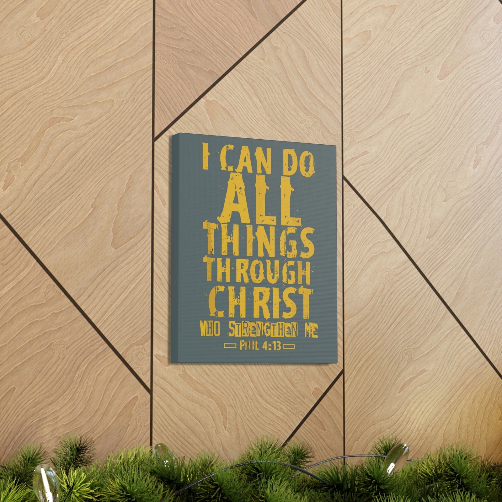 Scripture Walls I Can Do All Things Philippians 4:13 Yellow Bible Verse Canvas Christian Wall Art Ready To Hang Unframed-Express Your Love Gifts