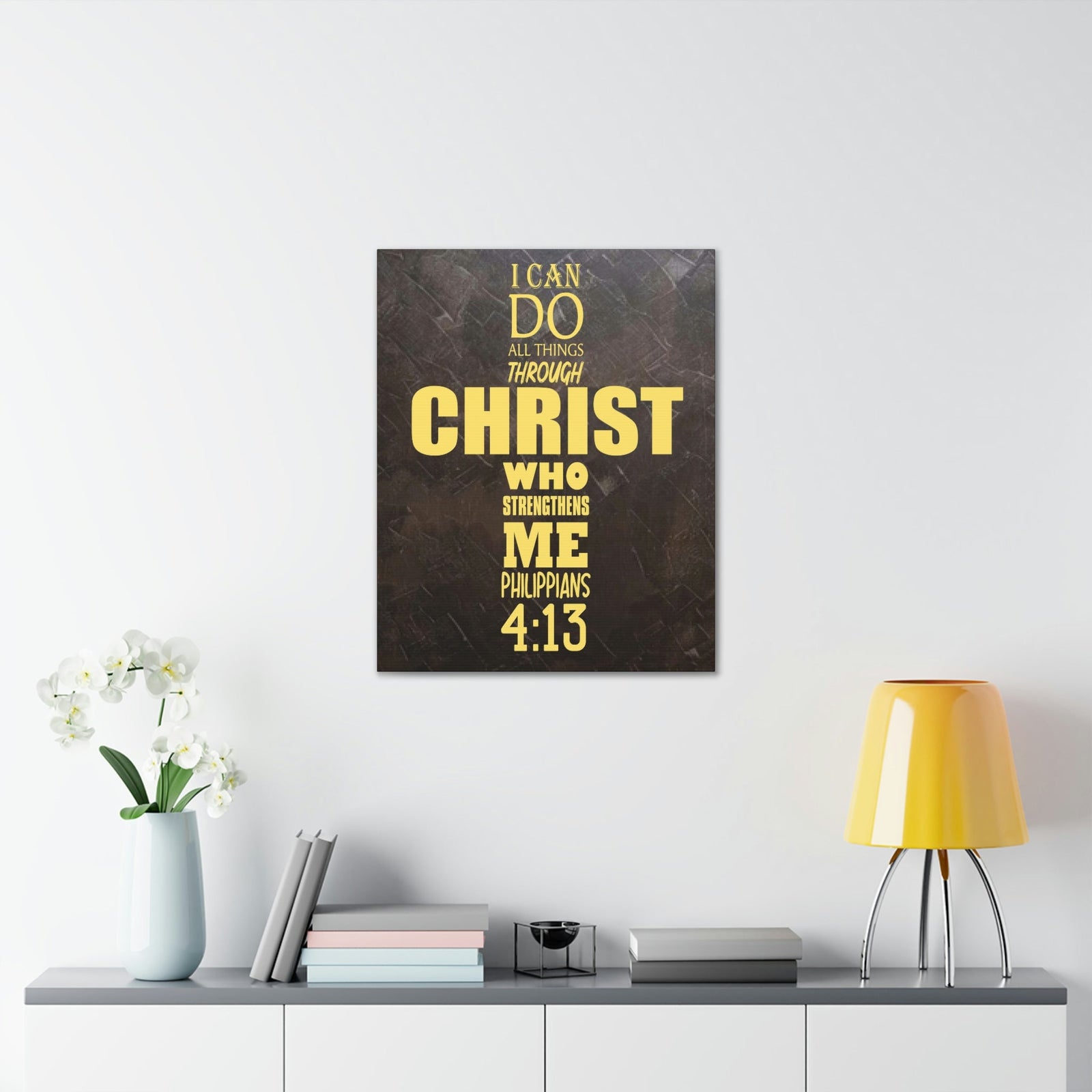 Scripture Walls I Can Do All Things Through Christ Philippians 4:13 Bible Verse Canvas Christian Wall Art Ready to Hang Unframed-Express Your Love Gifts