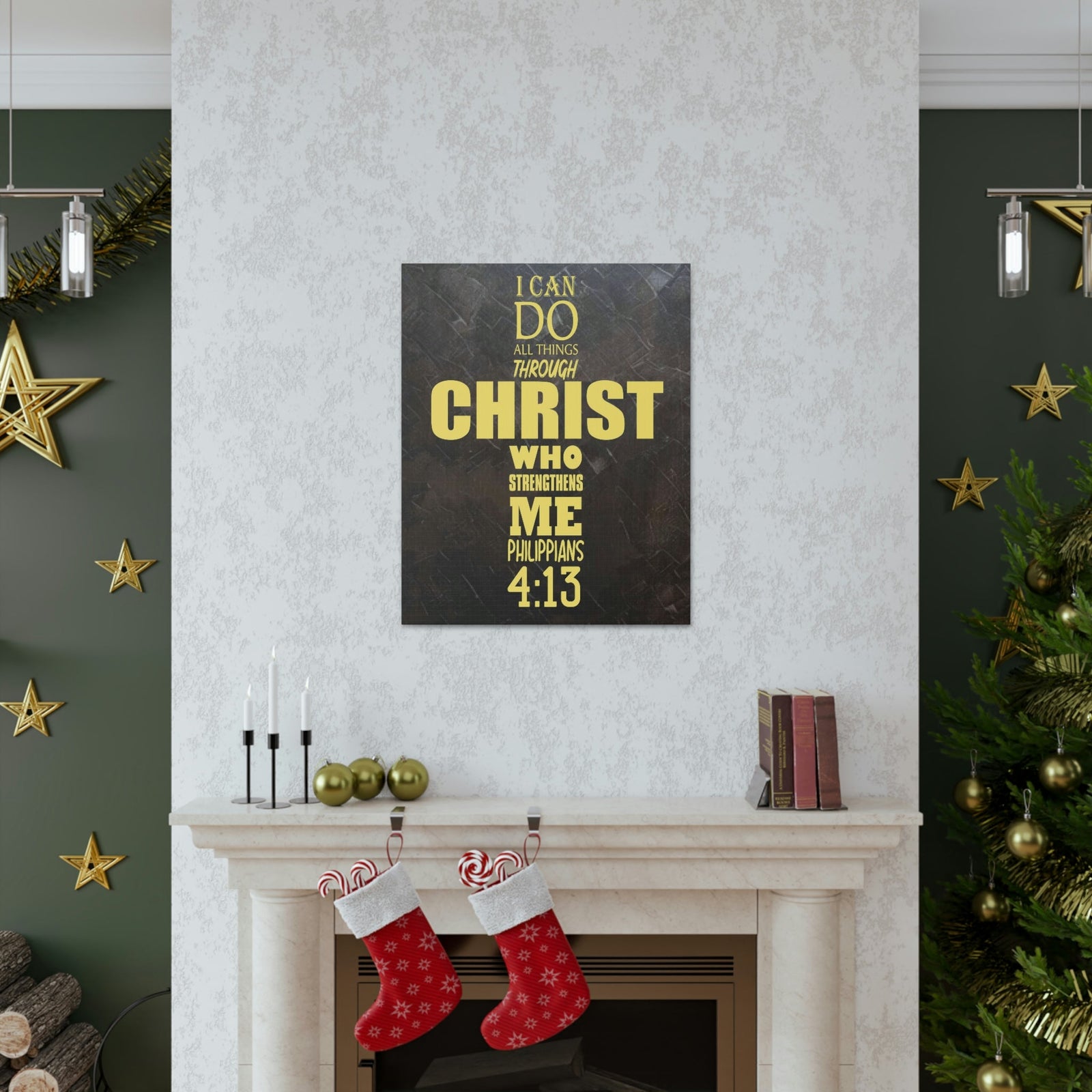Scripture Walls I Can Do All Things Through Christ Philippians 4:13 Bible Verse Canvas Christian Wall Art Ready to Hang Unframed-Express Your Love Gifts