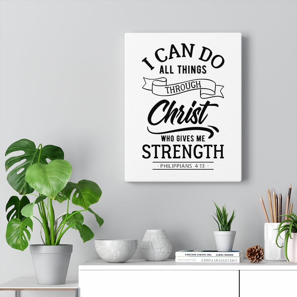 Scripture Walls I Can Do All Things Through Christ Philippians 4:13 Bible Verse Canvas Christian Wall Art Ready to Hang Unframed-Express Your Love Gifts