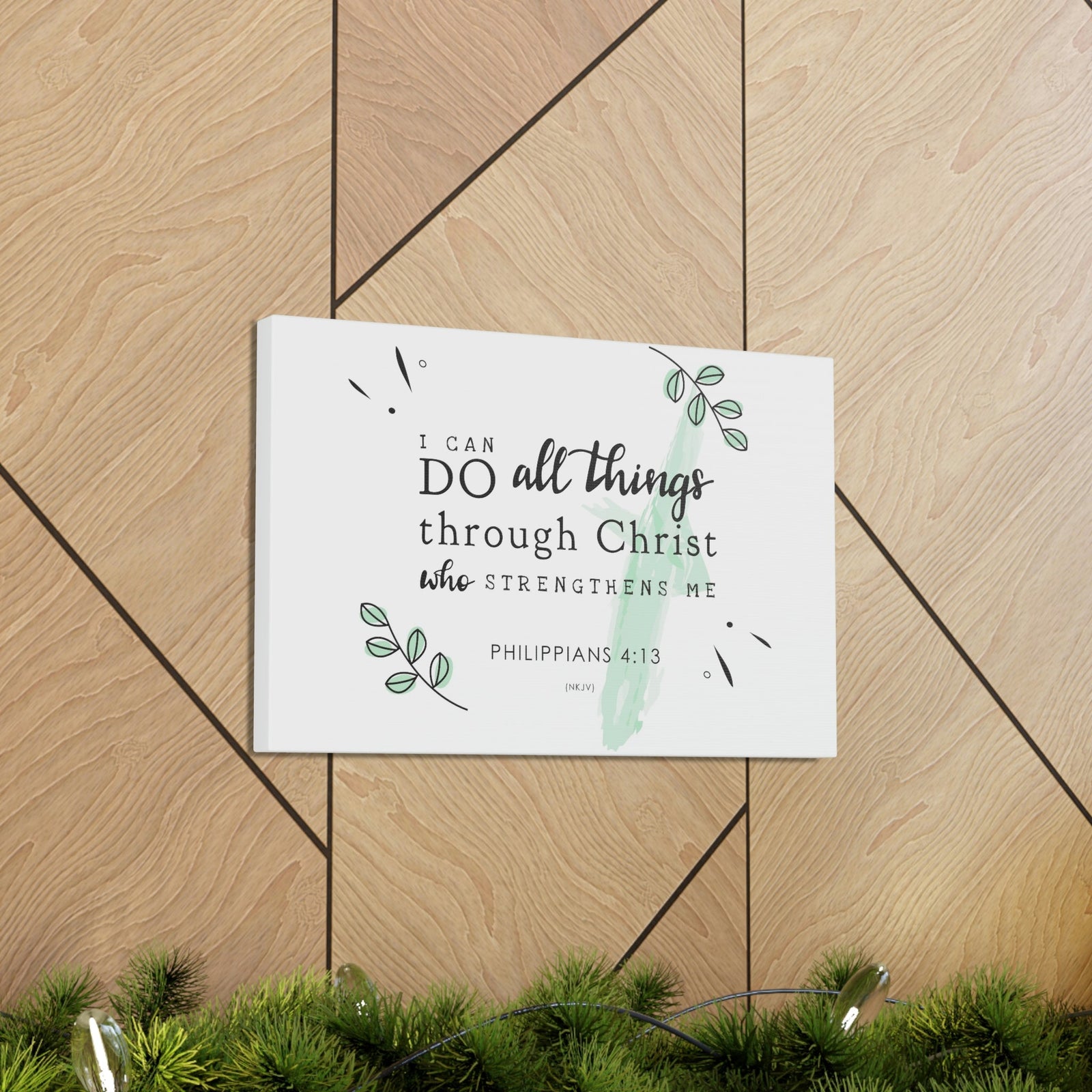 Scripture Walls I Can Do All Things Through Christ Philippians 4:13 Bible Verse Canvas Christian Wall Art Ready to Hang Unframed-Express Your Love Gifts