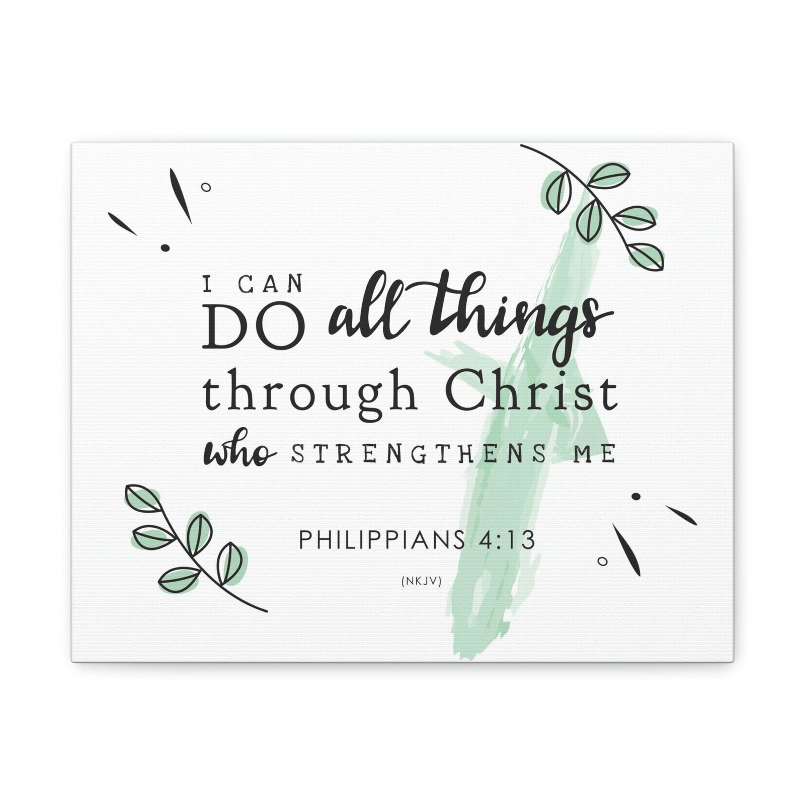 Scripture Walls I Can Do All Things Through Christ Philippians 4:13 Bible Verse Canvas Christian Wall Art Ready to Hang Unframed-Express Your Love Gifts