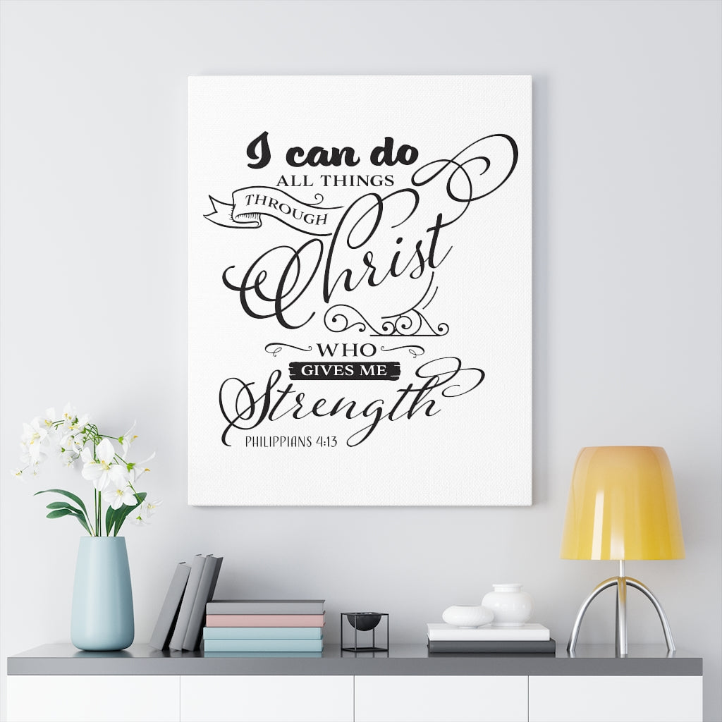 Scripture Walls I Can Do White Philippians 4:13 Bible Verse Canvas Christian Wall Art Ready to Hang Unframed-Express Your Love Gifts