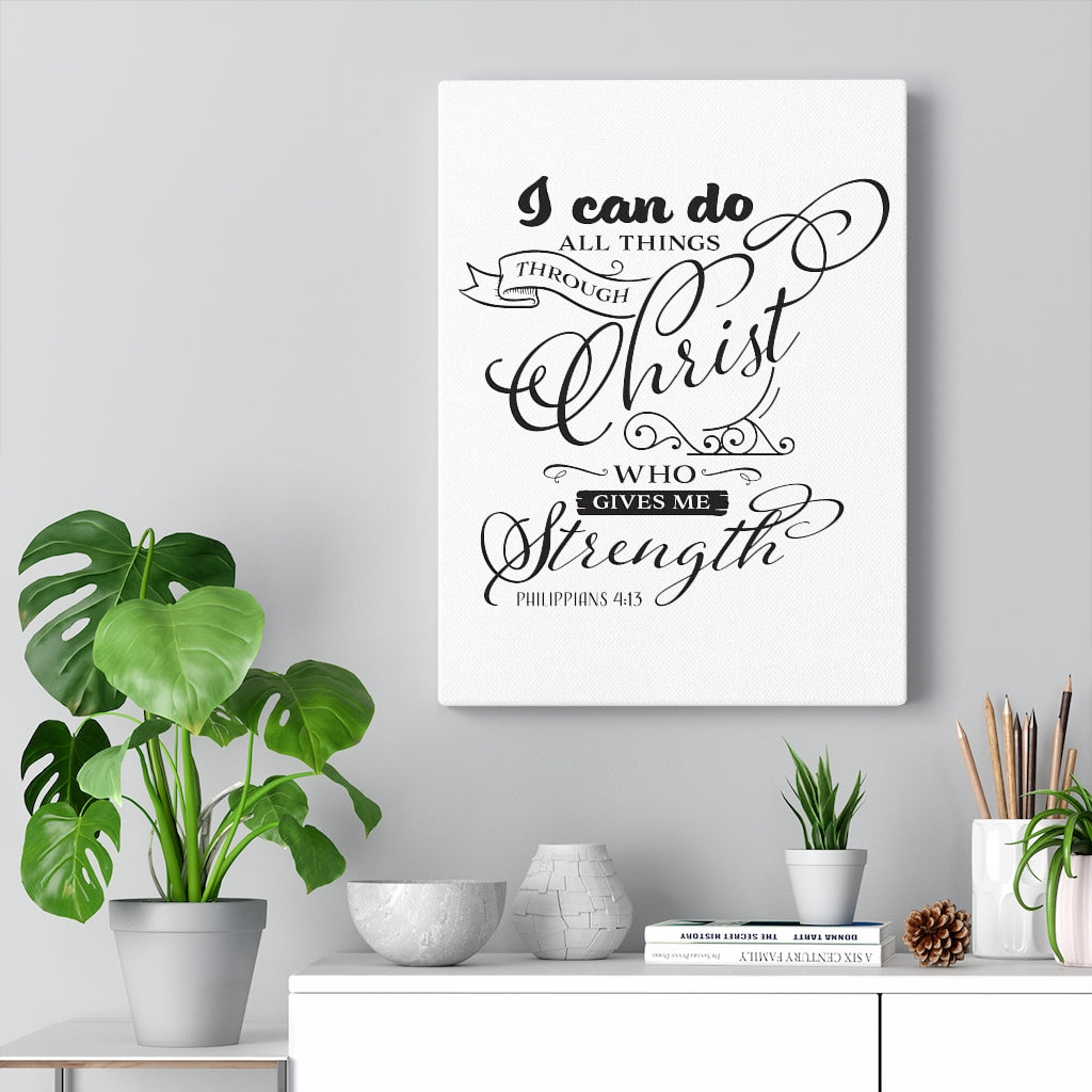 Scripture Walls I Can Do White Philippians 4:13 Bible Verse Canvas Christian Wall Art Ready to Hang Unframed-Express Your Love Gifts