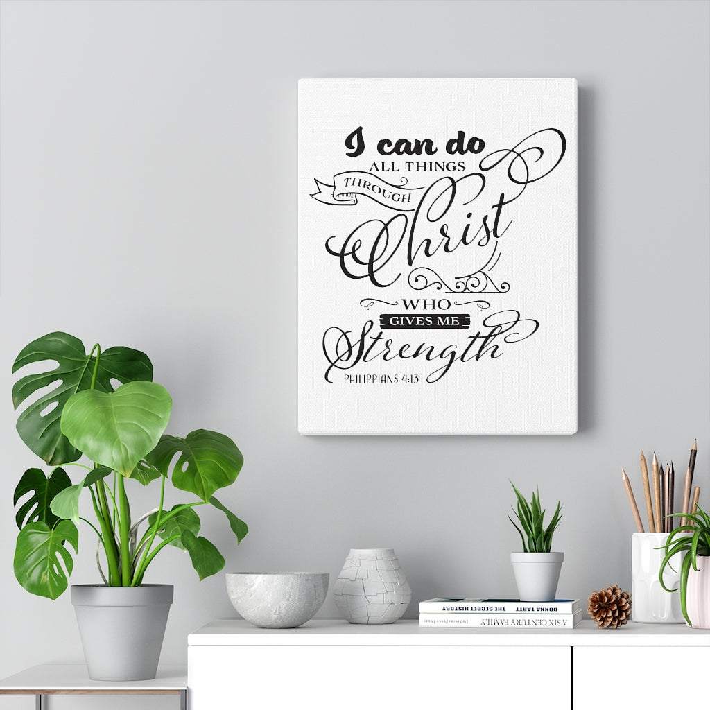 Scripture Walls I Can Do White Philippians 4:13 Bible Verse Canvas Christian Wall Art Ready to Hang Unframed-Express Your Love Gifts