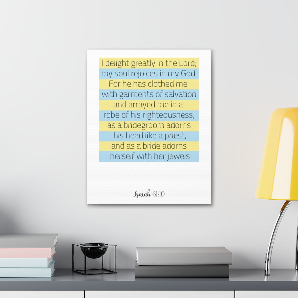 Scripture Walls I Delight Greatly In The Lord Isaiah 61:10 Christian Wall Art Bible Verse Print Ready To Hang Unframed-Express Your Love Gifts