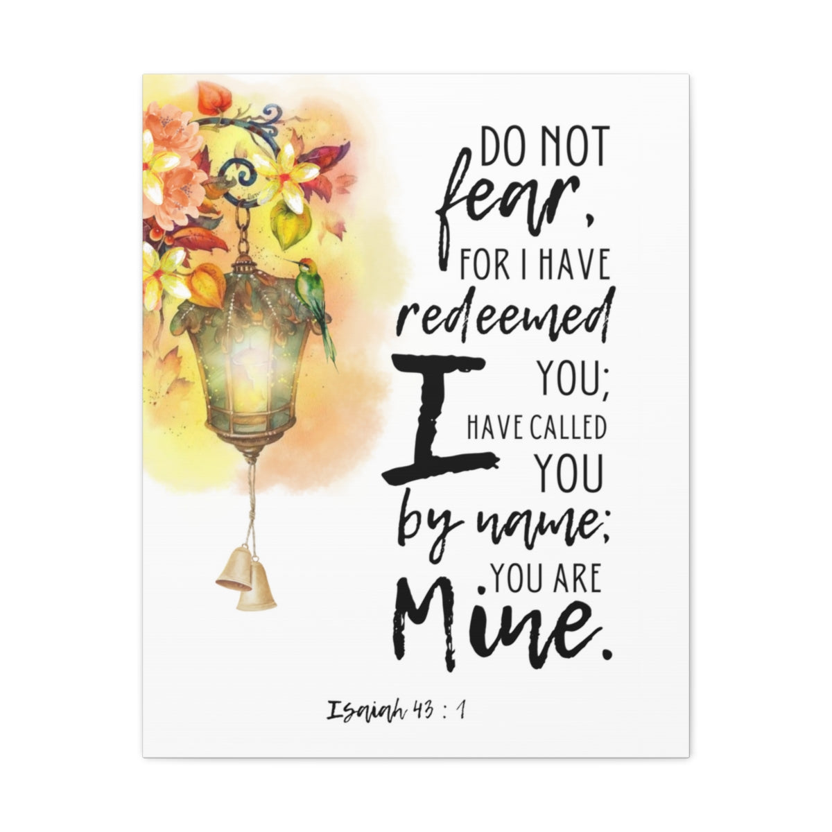 Scripture Walls I Have Called You Isaiah 43:1 Floral Bible Verse Canvas Christian Wall Art Ready to Hang Unframed-Express Your Love Gifts