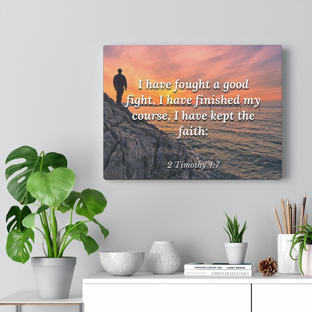 Scripture Walls I have Kept The Faith 2 Timothy 4:7 Bible Verse Canvas Christian Wall Art Ready to Hang Unframed-Express Your Love Gifts