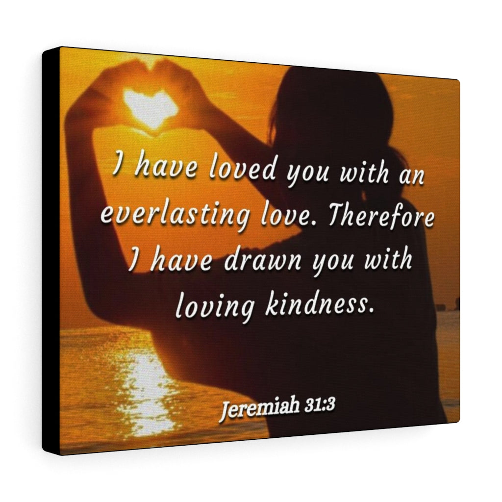 Scripture Walls I Have Loved You Jeremiah 31:3 Bible Verse Canvas Christian Wall Art Ready to Hang Unframed-Express Your Love Gifts