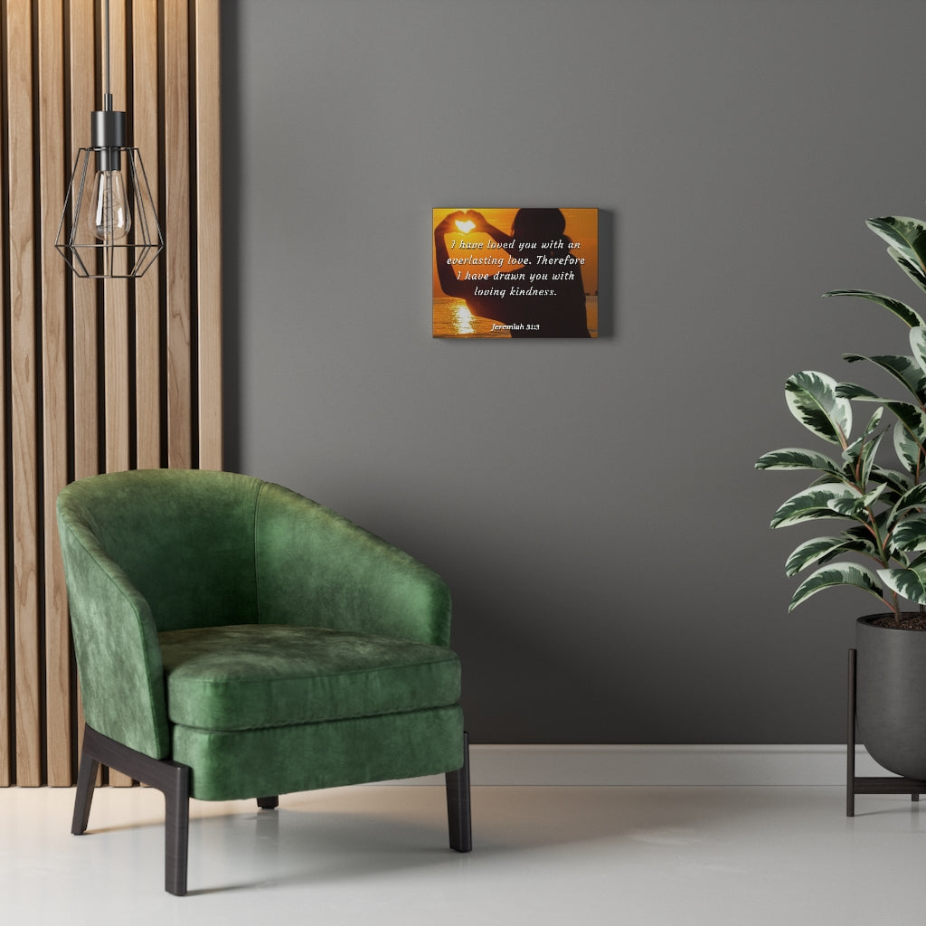 Scripture Walls I Have Loved You Jeremiah 31:3 Bible Verse Canvas Christian Wall Art Ready to Hang Unframed-Express Your Love Gifts