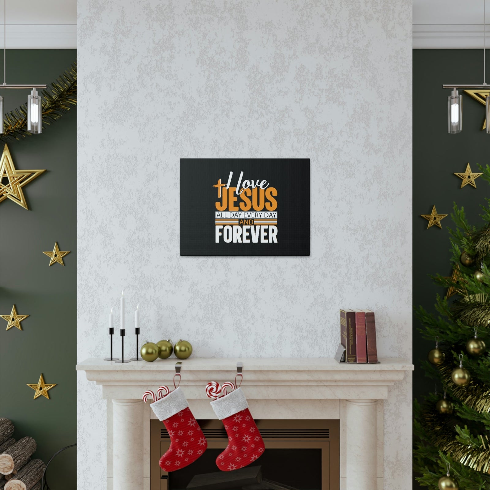 Scripture Walls I Love Jesus All Day Everyday Galatians 2:20 Christian Wall Art Bible Verse Print Ready to Hang Unframed-Express Your Love Gifts