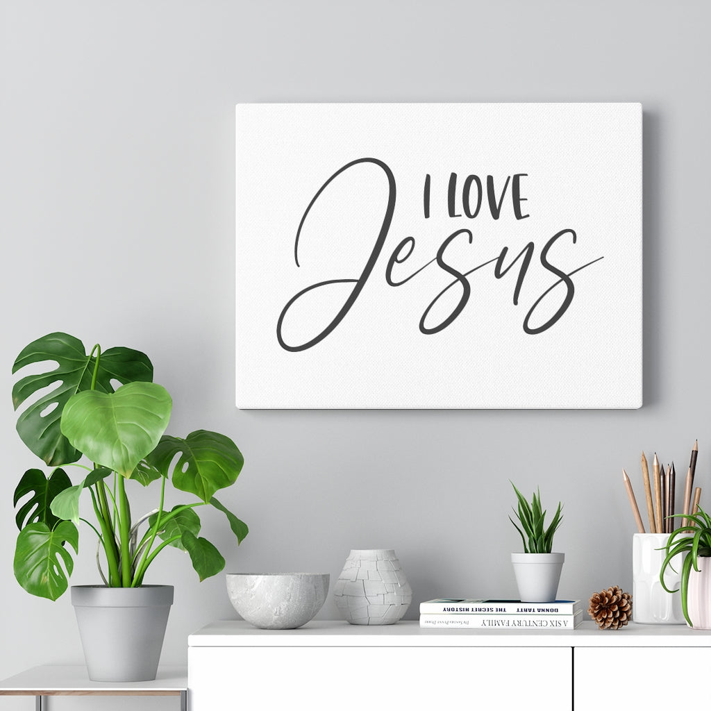 Scripture Walls I Love Jesus Bible Verse Canvas Christian Wall Art Ready to Hang Unframed-Express Your Love Gifts