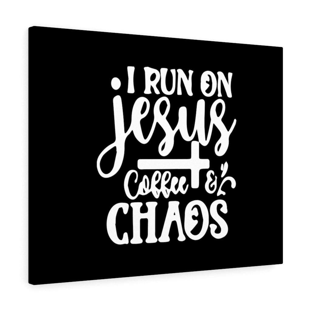 Scripture Walls I Run On Jesus Bible Verse Canvas Christian Wall Art Ready to Hang Unframed-Express Your Love Gifts