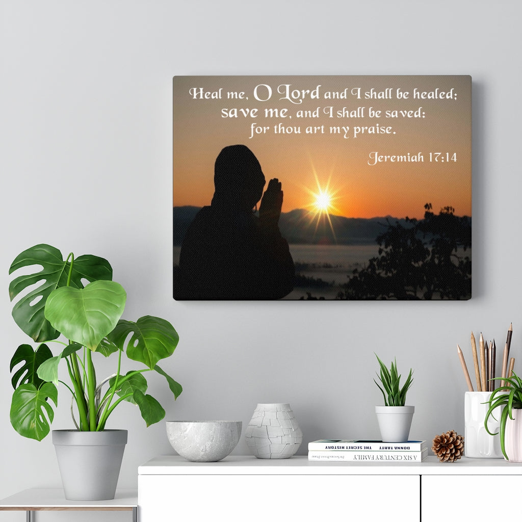 Scripture Walls I Shall Be Healed Jeremiah 17:14 Bible Verse Canvas Christian Wall Art Ready to Hang Unframed-Express Your Love Gifts