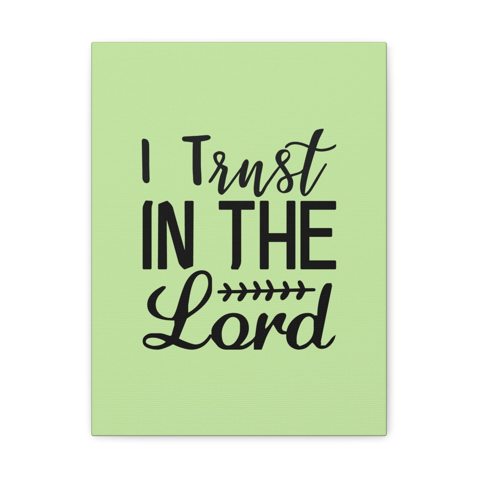 Scripture Walls I Trust In The Lord Leaf Green Proverbs 3:5 Bible Canvas Christian Wall Art Ready to Hang Unframed-Express Your Love Gifts