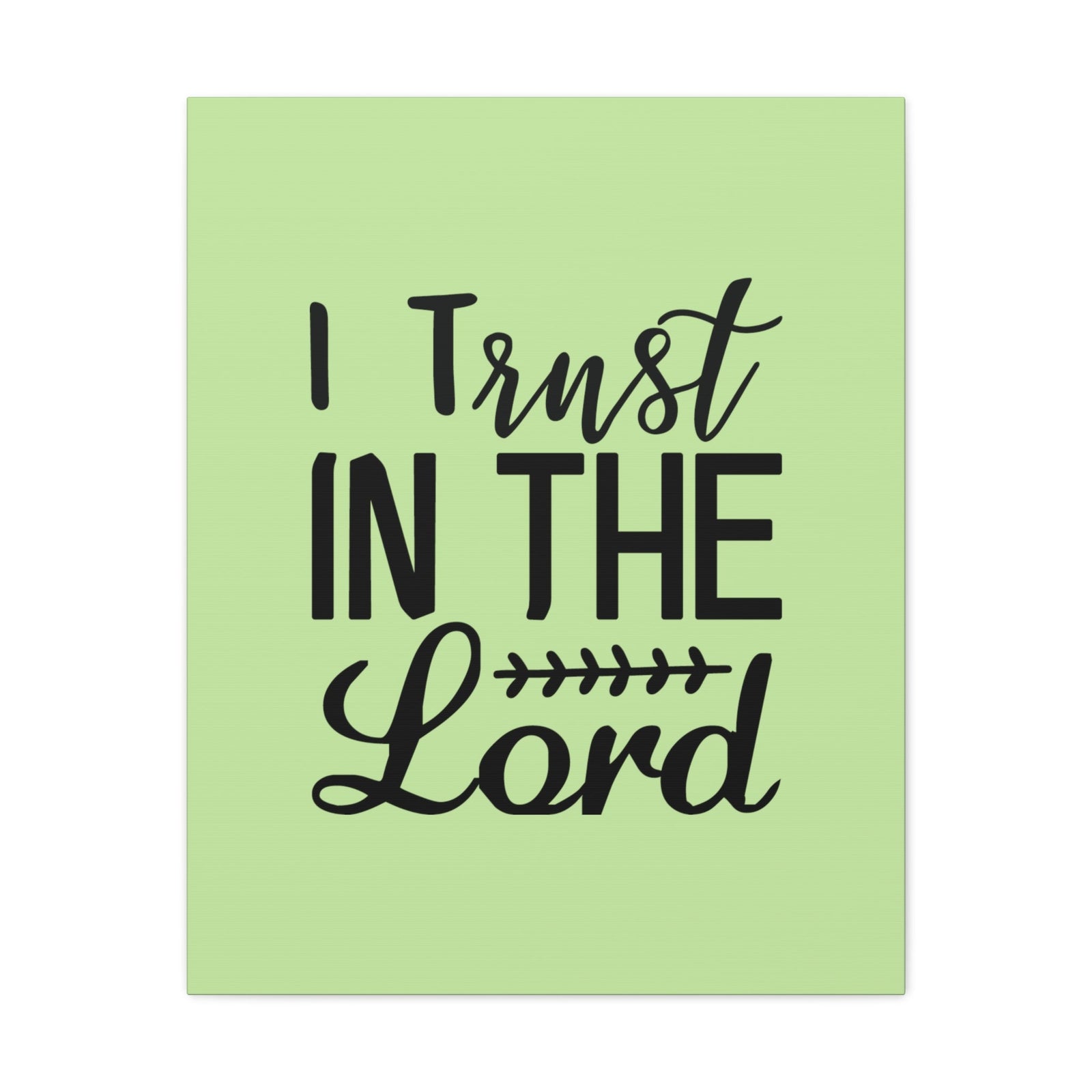 Scripture Walls I Trust In The Lord Leaf Green Proverbs 3:5 Bible Canvas Christian Wall Art Ready to Hang Unframed-Express Your Love Gifts