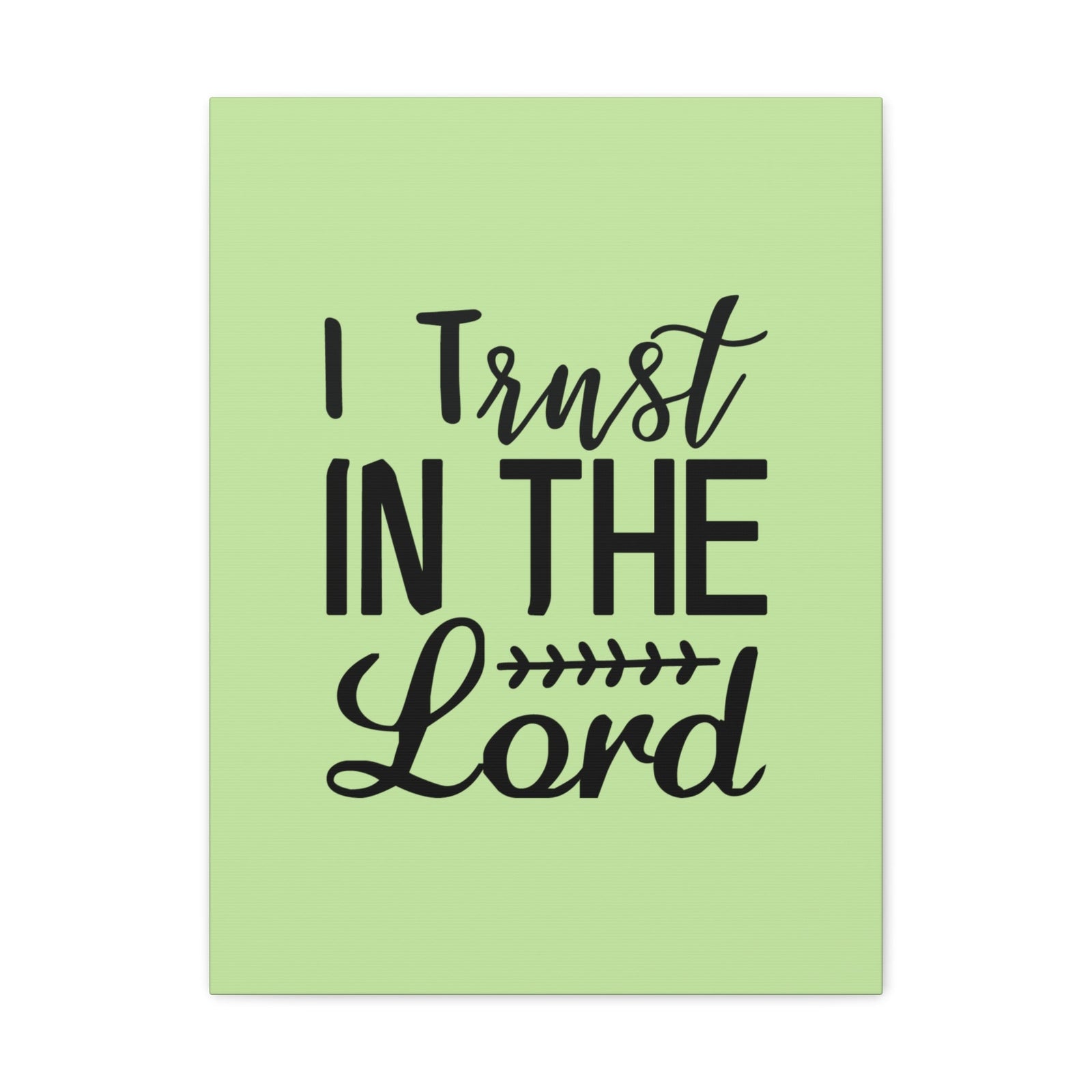 Scripture Walls I Trust In The Lord Leaf Green Proverbs 3:5 Bible Canvas Christian Wall Art Ready to Hang Unframed-Express Your Love Gifts