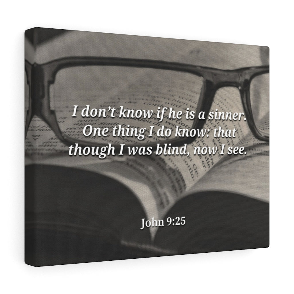 Scripture Walls I Was Blind Now I See John 9:25 Bible Verse Canvas Christian Wall Art Ready to Hang Unframed-Express Your Love Gifts