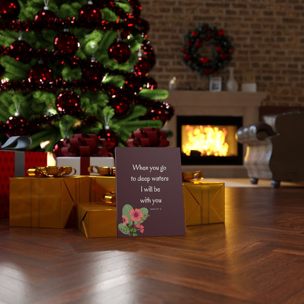 Scripture Walls I Will Be With You Flower Isaiah 43:2 Bible Verse Canvas Christian Wall Art Ready to Hang Unframed-Express Your Love Gifts