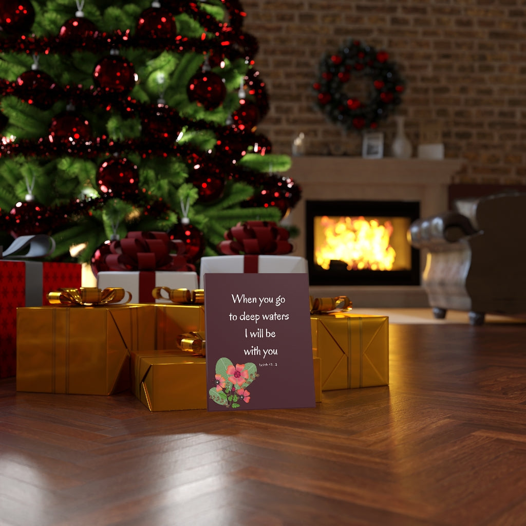 Scripture Walls I Will Be With You Flower Isaiah 43:2 Bible Verse Canvas Christian Wall Art Ready to Hang Unframed-Express Your Love Gifts