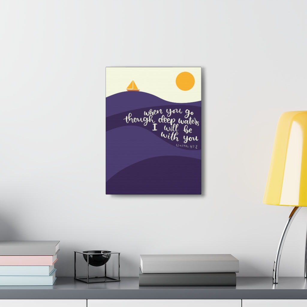 Scripture Walls I Will Be With You Sea Isaiah 43:2 Bible Verse Canvas Christian Wall Art Ready to Hang Unframed-Express Your Love Gifts