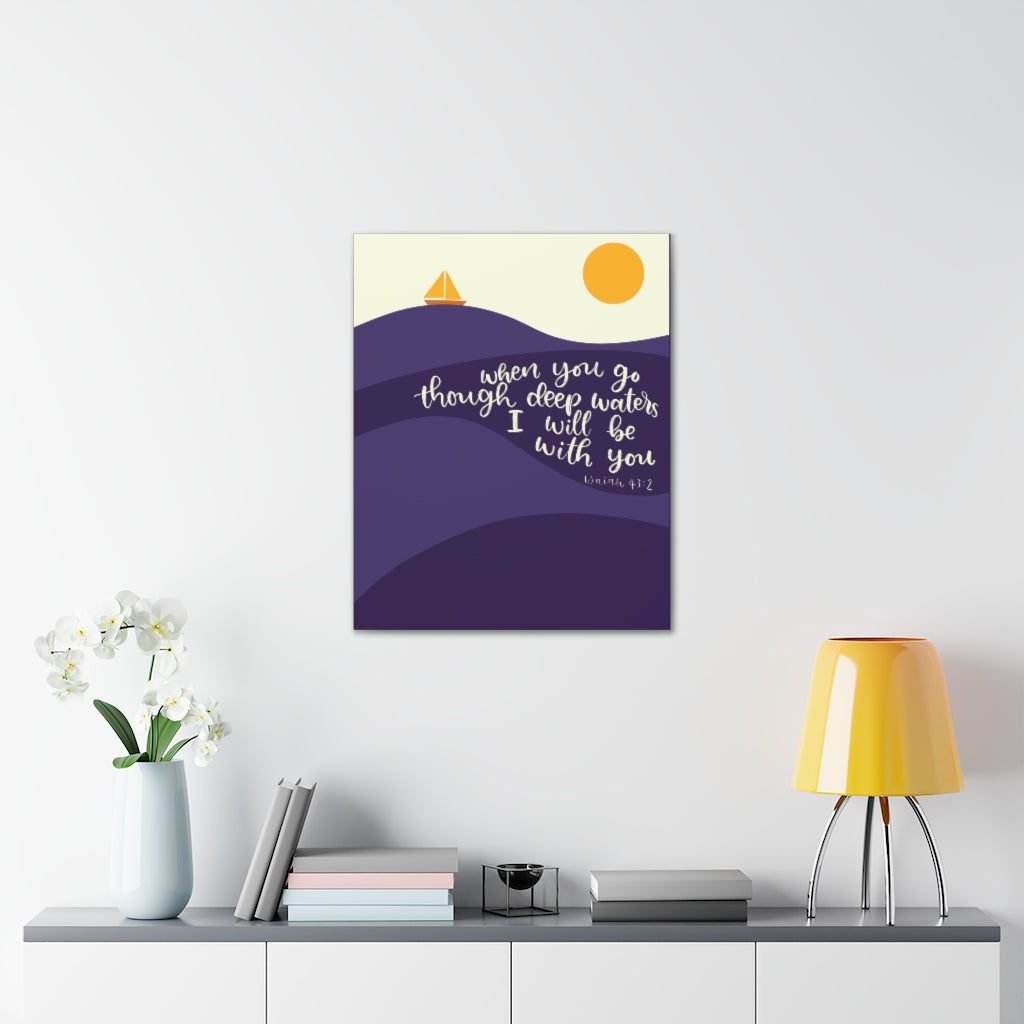 Scripture Walls I Will Be With You Sea Isaiah 43:2 Bible Verse Canvas Christian Wall Art Ready to Hang Unframed-Express Your Love Gifts