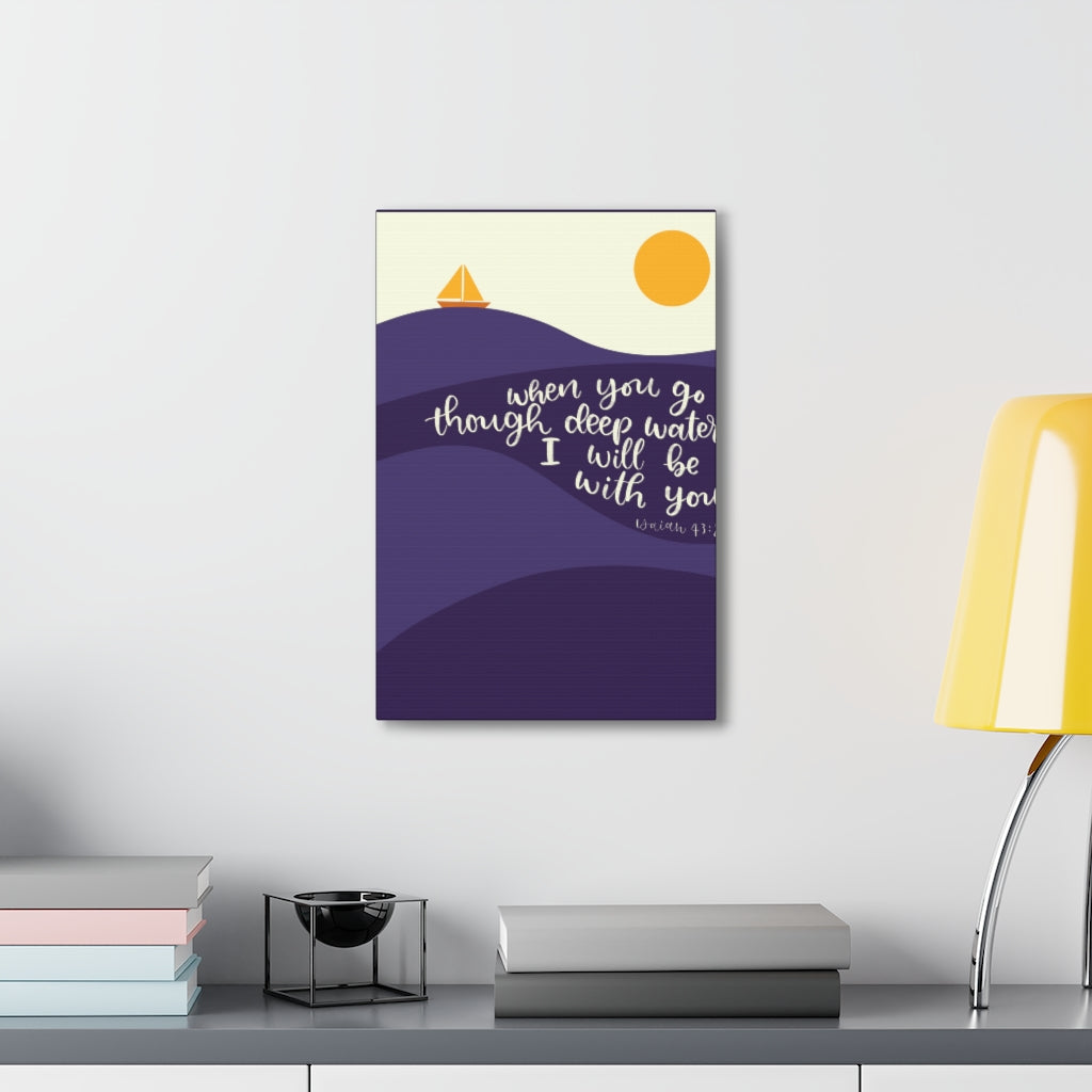 Scripture Walls I Will Be With You Sea Isaiah 43:2 Bible Verse Canvas Christian Wall Art Ready to Hang Unframed-Express Your Love Gifts