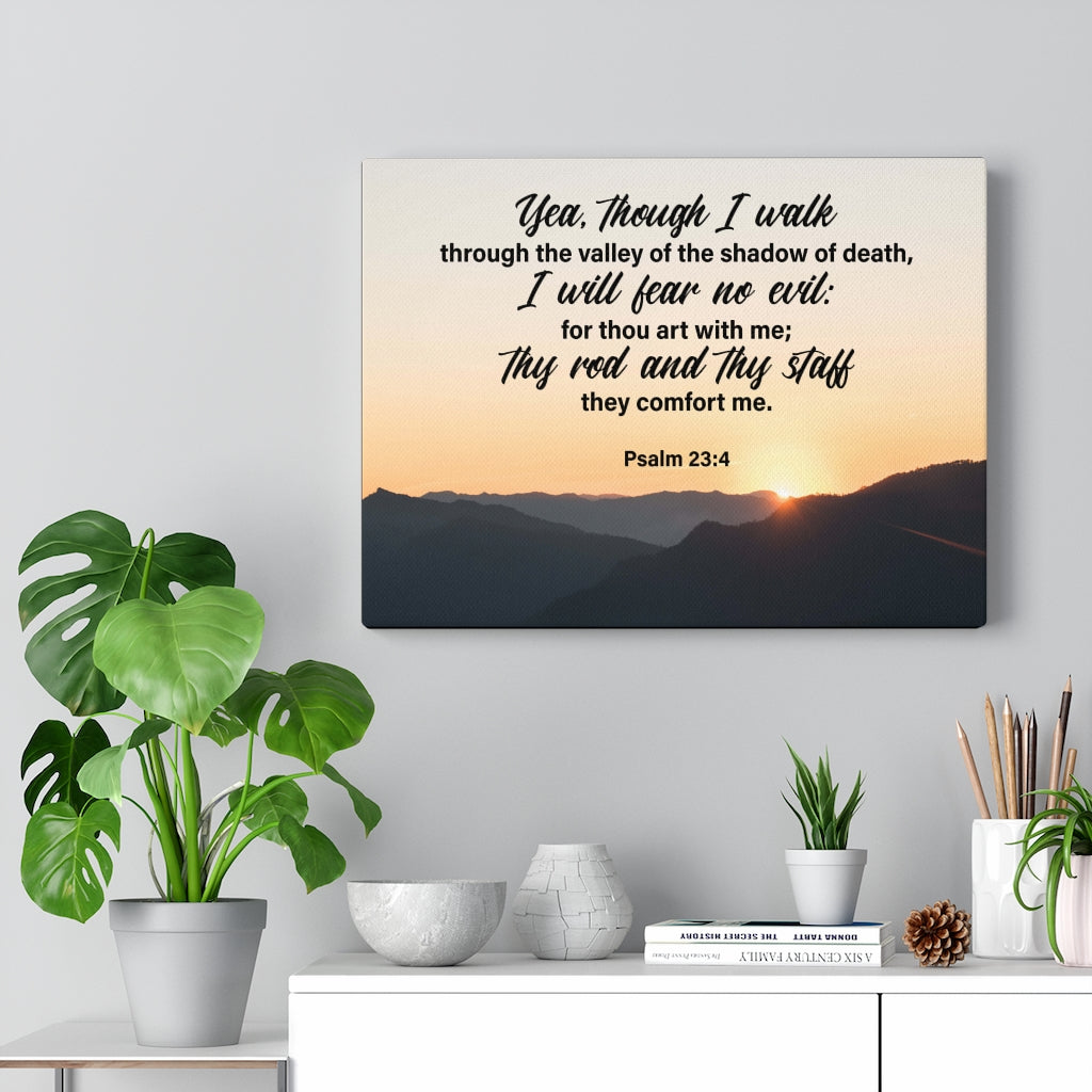 Scripture Walls I Will Fear No Evil Psalm 23:4 Wall Art Christian Home Decor Psalm 23:4 Unframed-Express Your Love Gifts