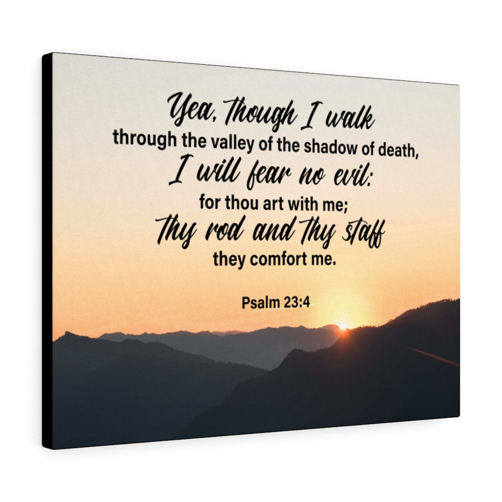 Scripture Walls I Will Fear No Evil Psalm 23:4 Wall Art Christian Home Decor Psalm 23:4 Unframed-Express Your Love Gifts