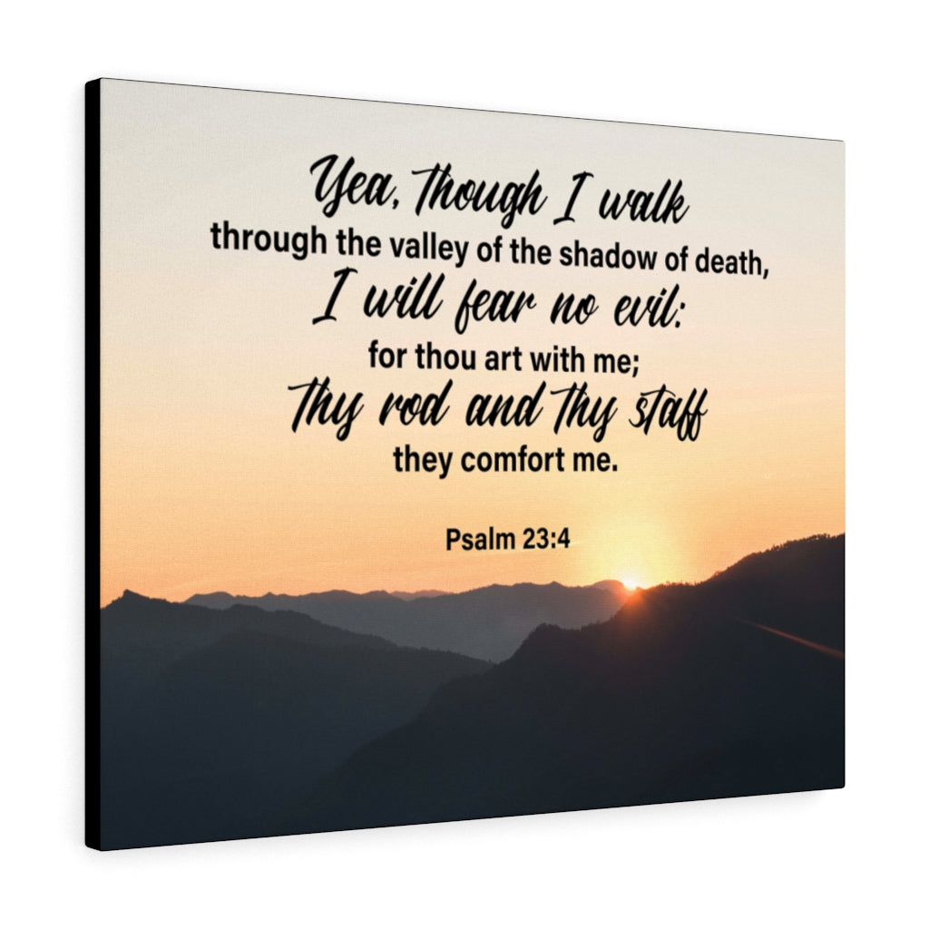 Scripture Walls I Will Fear No Evil Psalm 23:4 Wall Art Christian Home Decor Psalm 23:4 Unframed-Express Your Love Gifts