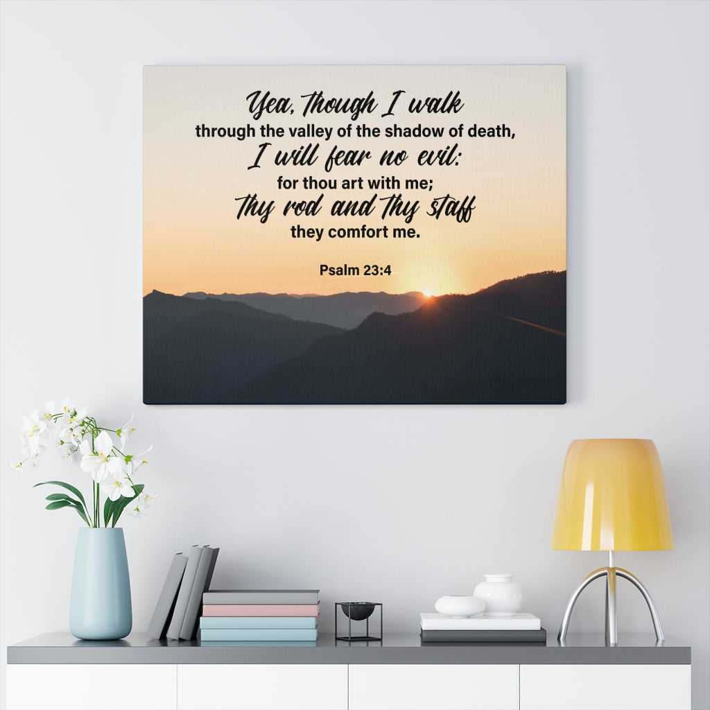 Scripture Walls I Will Fear No Evil Psalm 23:4 Wall Art Christian Home Decor Psalm 23:4 Unframed-Express Your Love Gifts