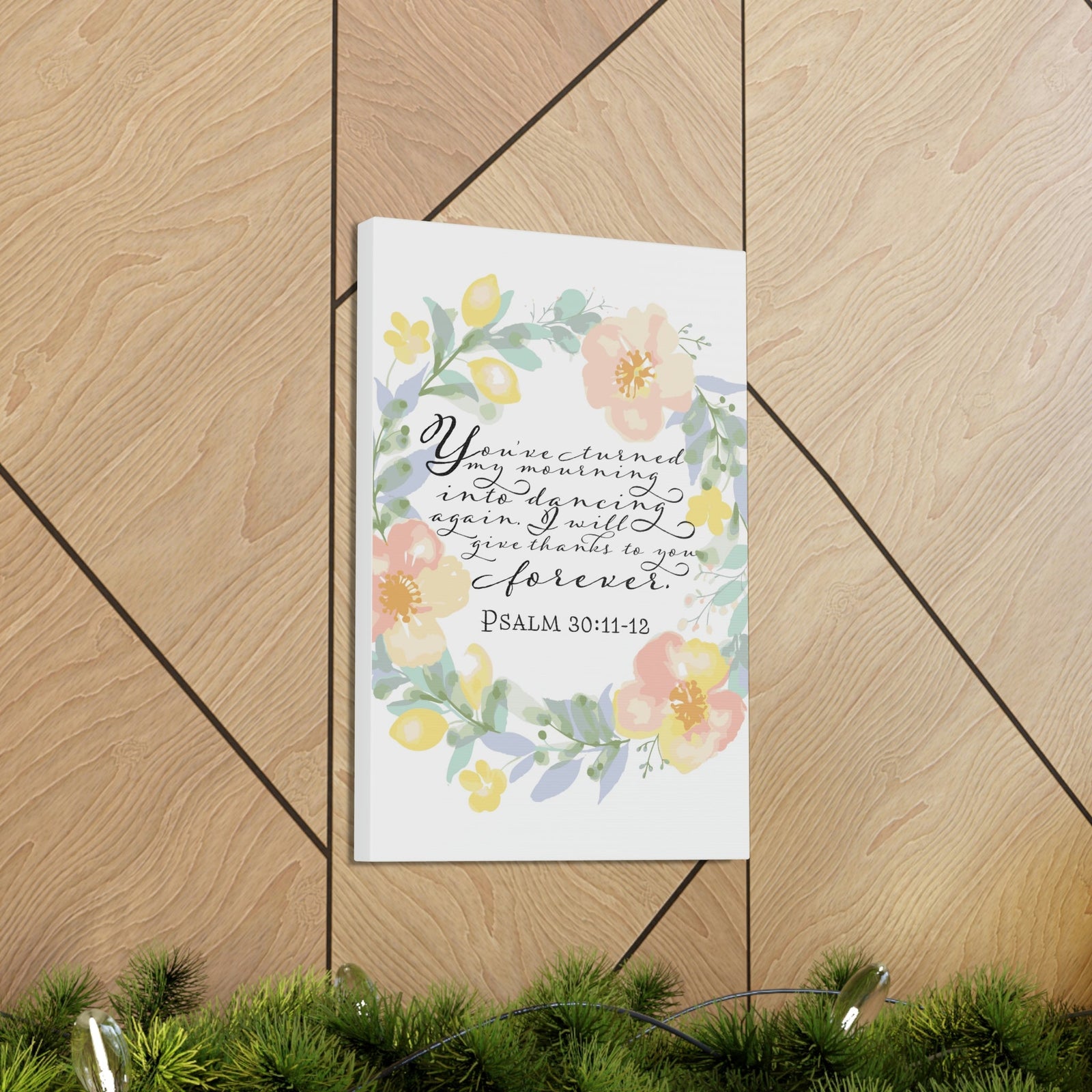 Scripture Walls I Will Give Thanks To You Forever Psalm 30:12 Bible Verse Canvas Christian Wall Art Ready To Hang Unframed-Express Your Love Gifts