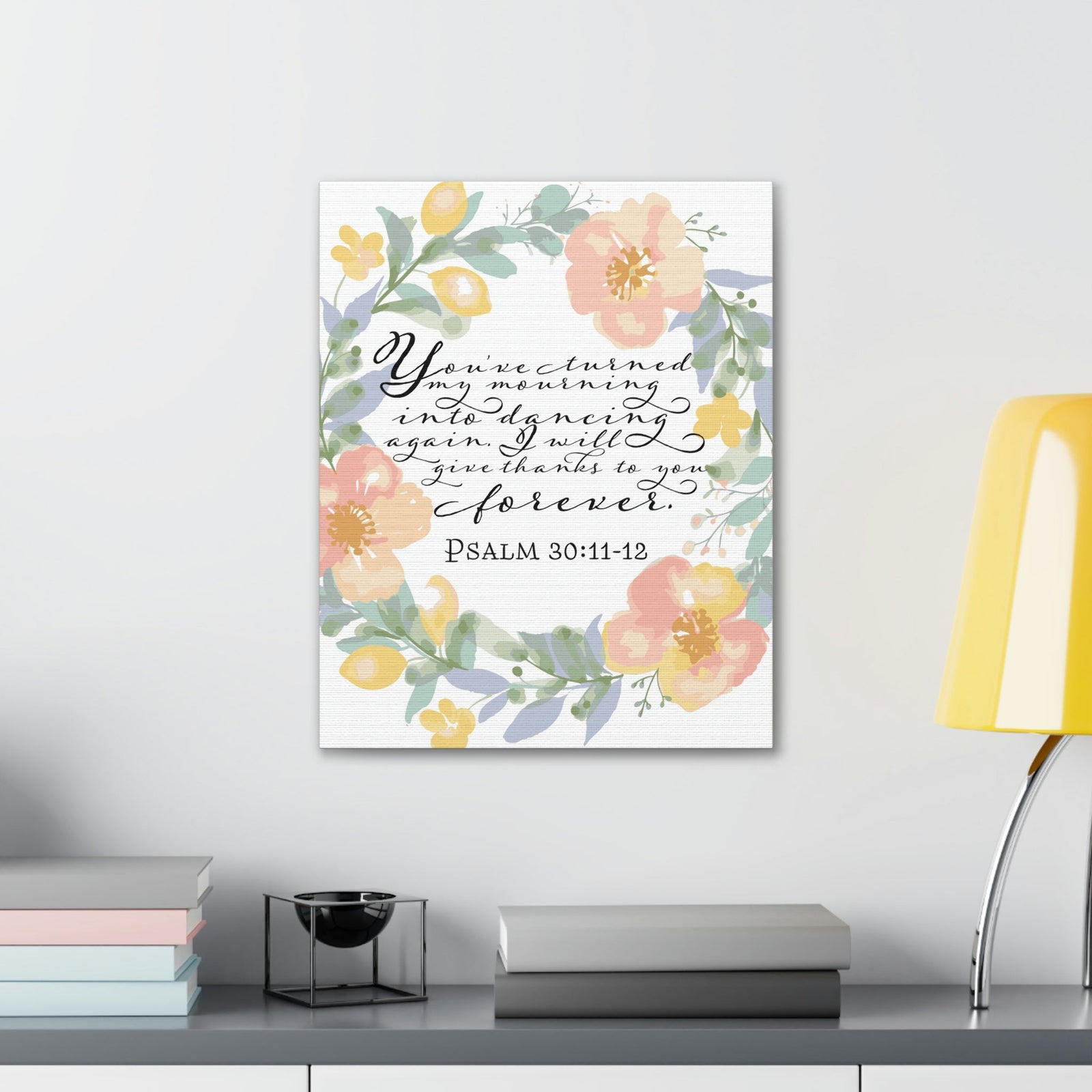 Scripture Walls I Will Give Thanks To You Forever Psalm 30:12 Bible Verse Canvas Christian Wall Art Ready To Hang Unframed-Express Your Love Gifts