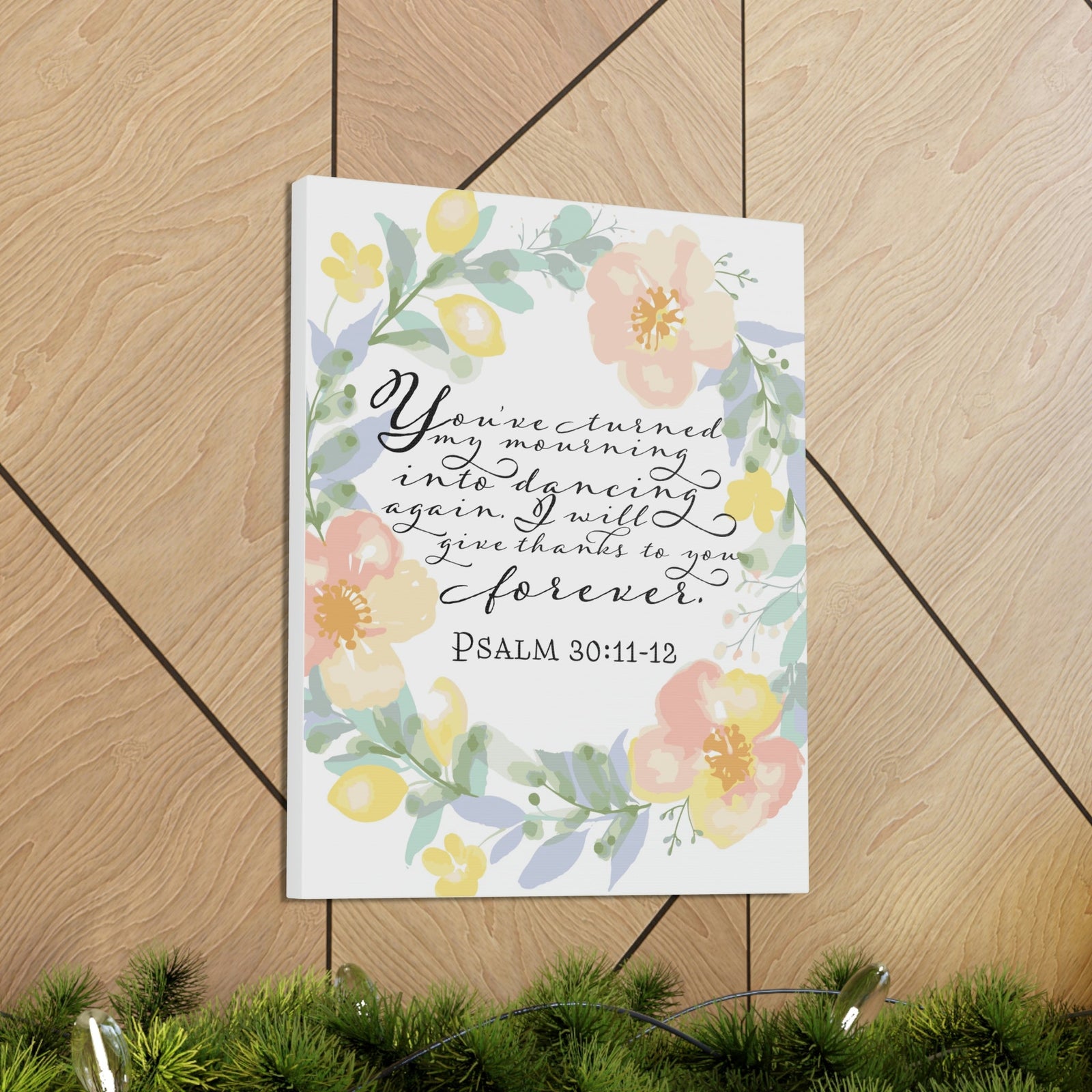 Scripture Walls I Will Give Thanks To You Forever Psalm 30:12 Bible Verse Canvas Christian Wall Art Ready To Hang Unframed-Express Your Love Gifts