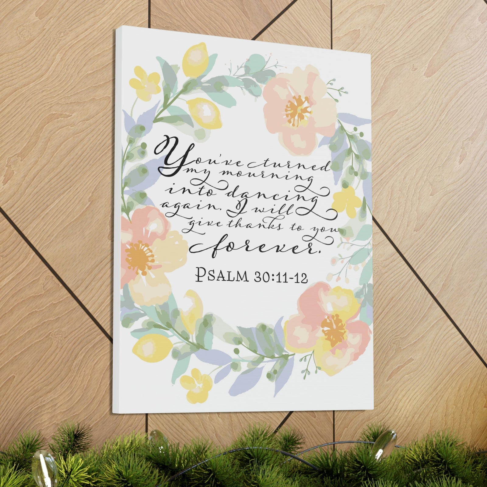 Scripture Walls I Will Give Thanks To You Forever Psalm 30:12 Bible Verse Canvas Christian Wall Art Ready To Hang Unframed-Express Your Love Gifts